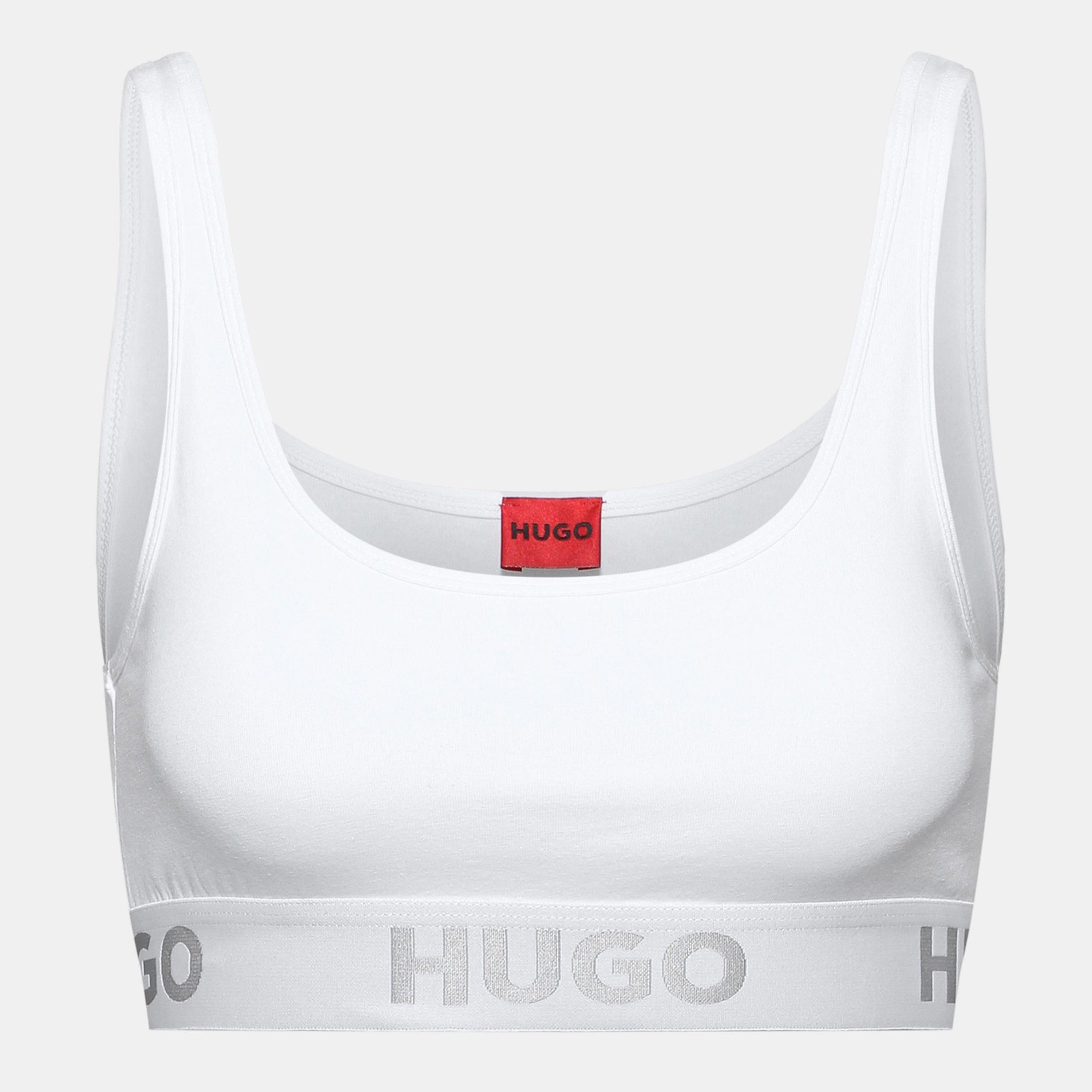 Hugo Women's Sporty Logo Bralette - White 100 - 14 (XL)