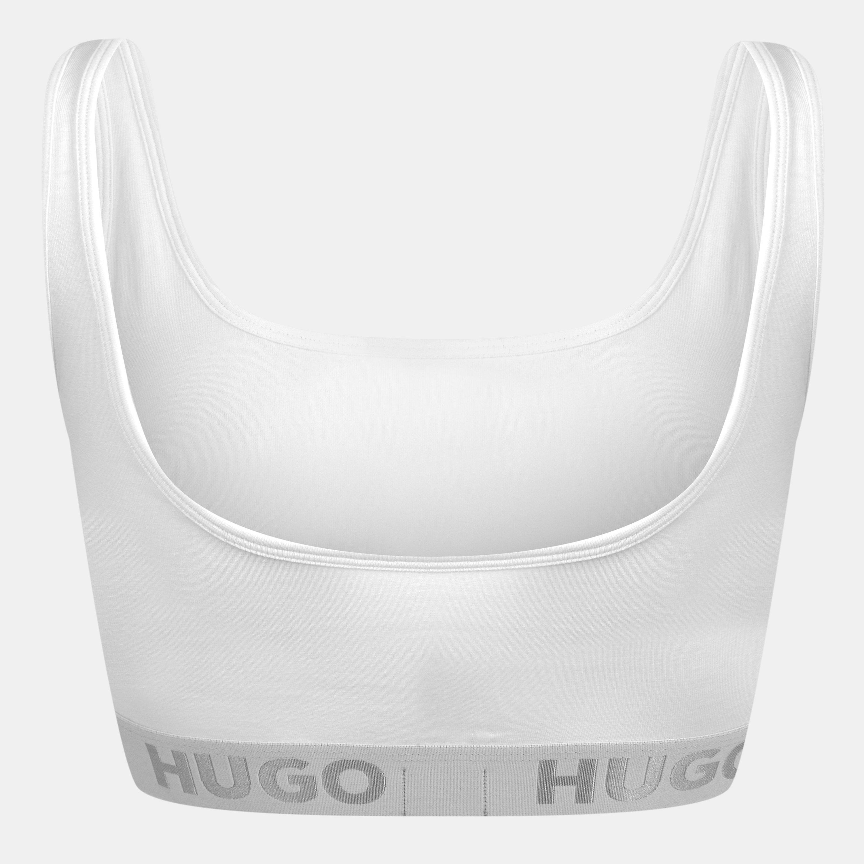 White 100 - Hugo - Sporty Logo Bralette - 2