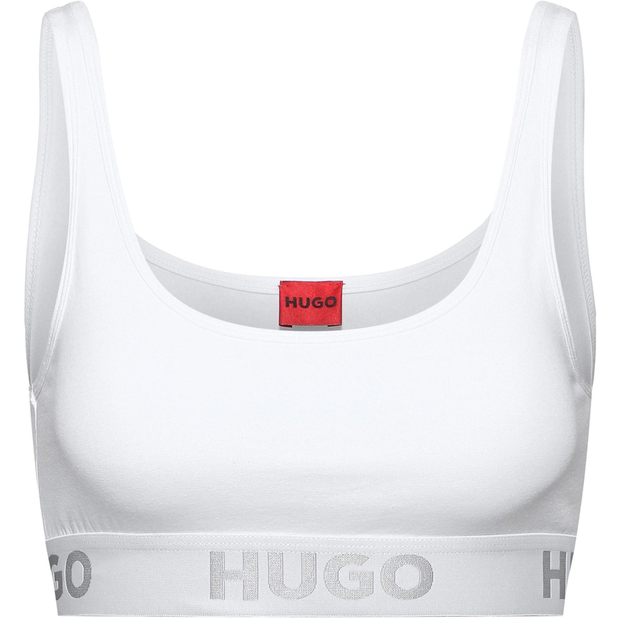 White 100 - Hugo - Sporty Logo Bralette - 6
