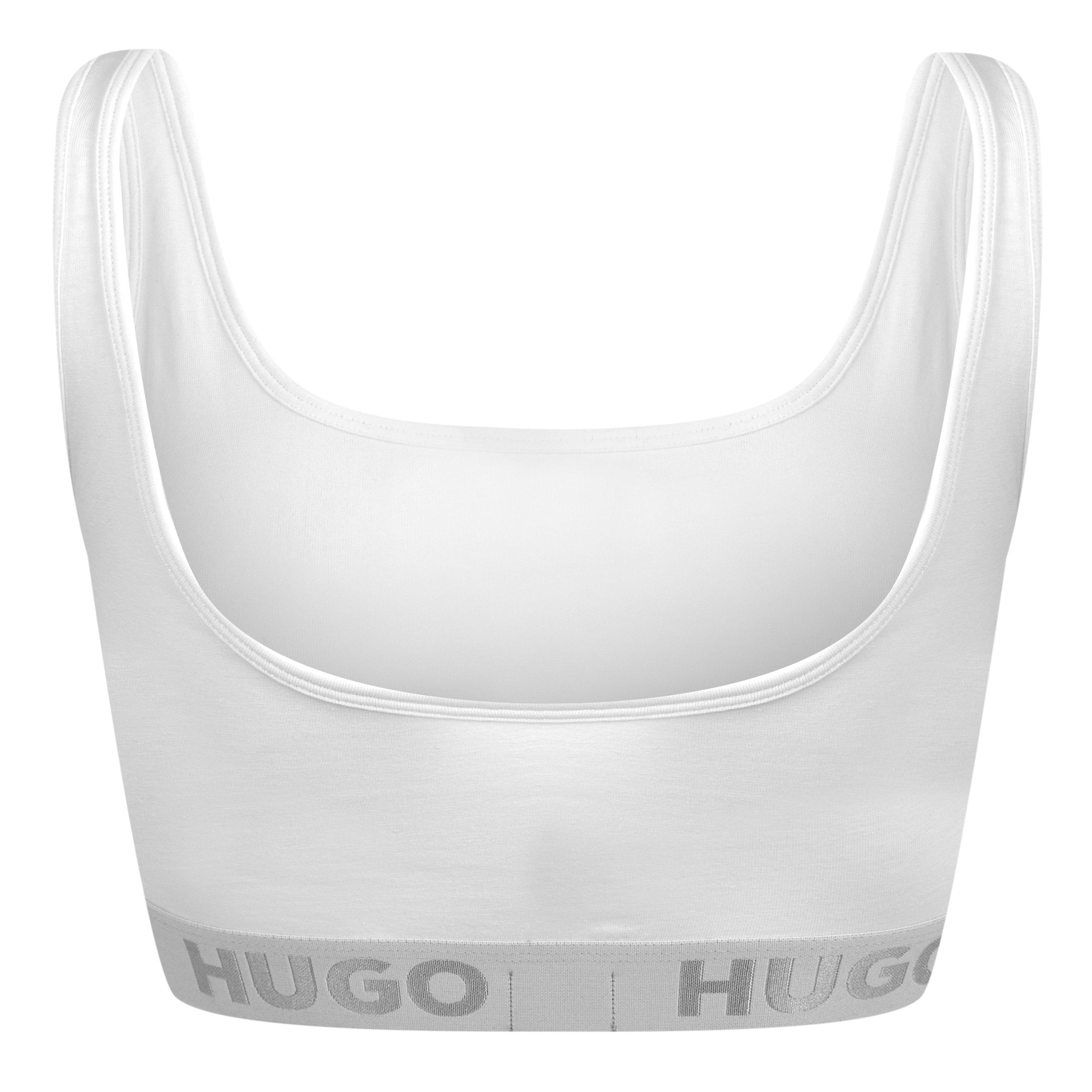 White 100 - Hugo - Sporty Logo Bralette - 7