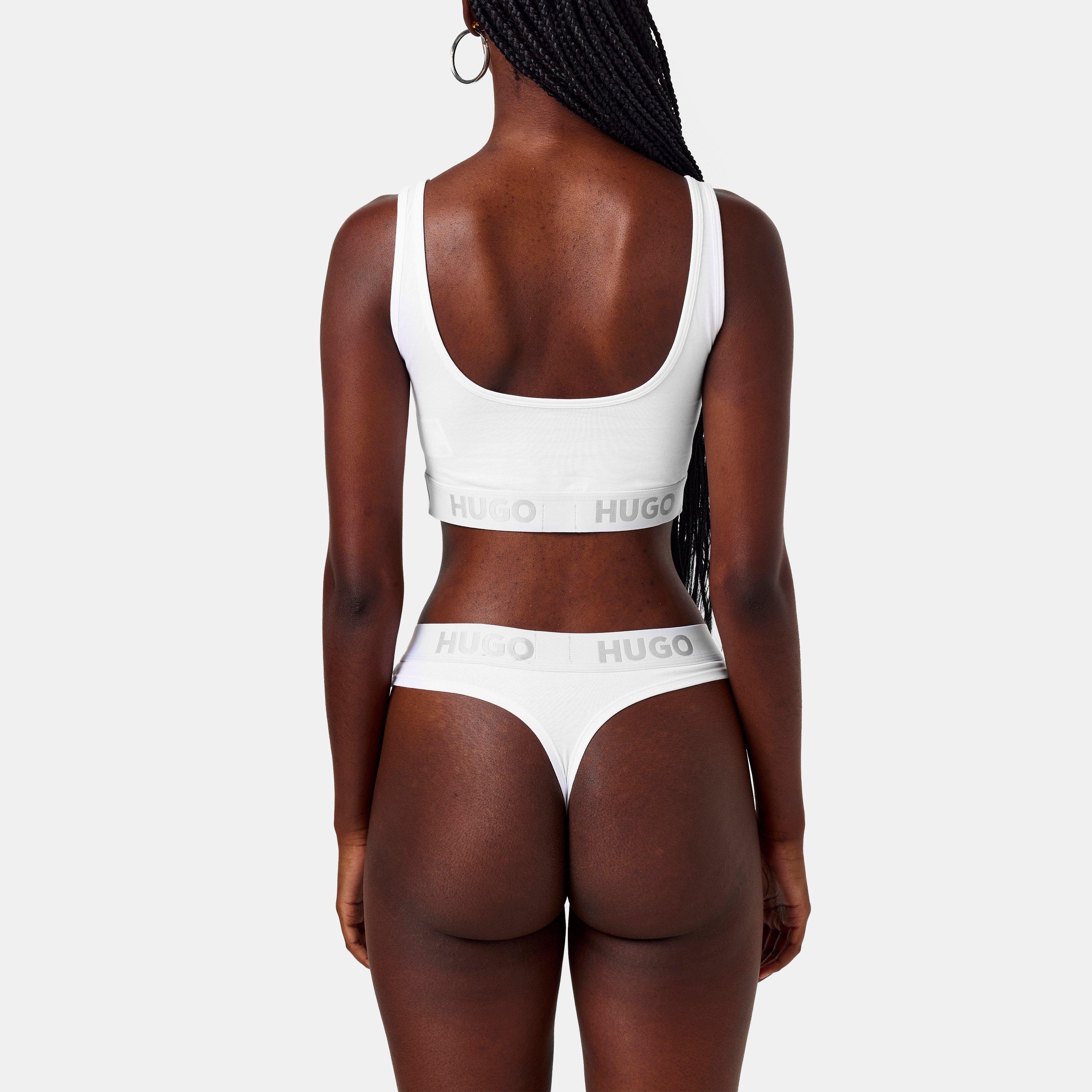 White 100 - Hugo - Sporty Logo Bralette - 4