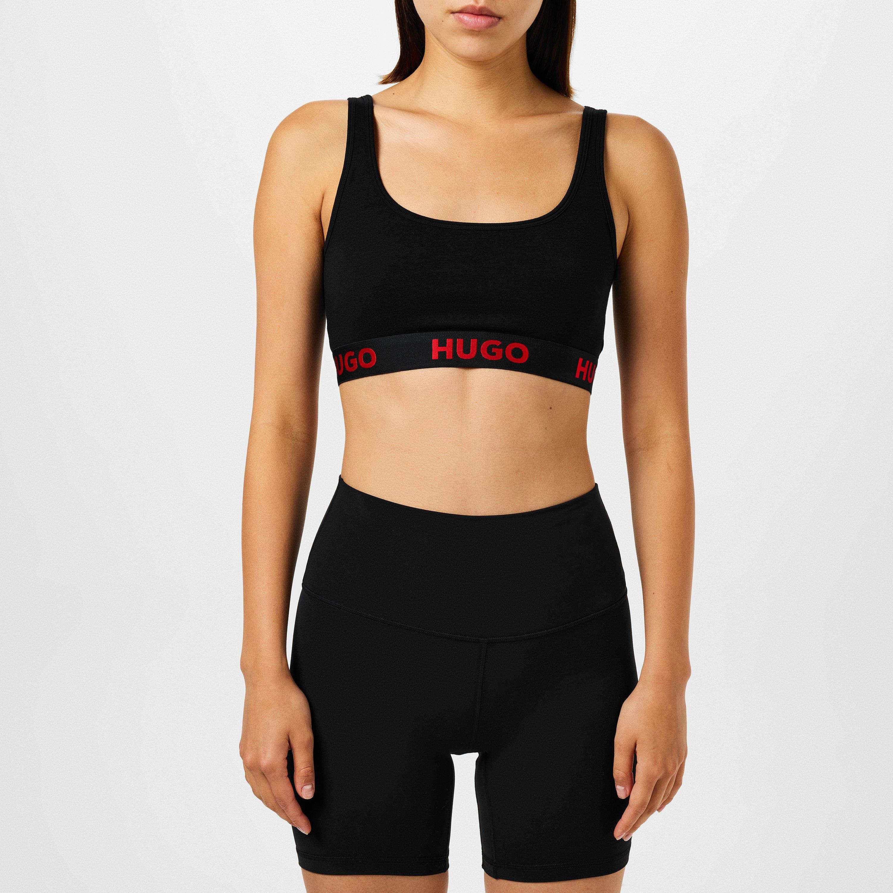 Black 001 - Hugo - Sporty Logo Bralette - 3