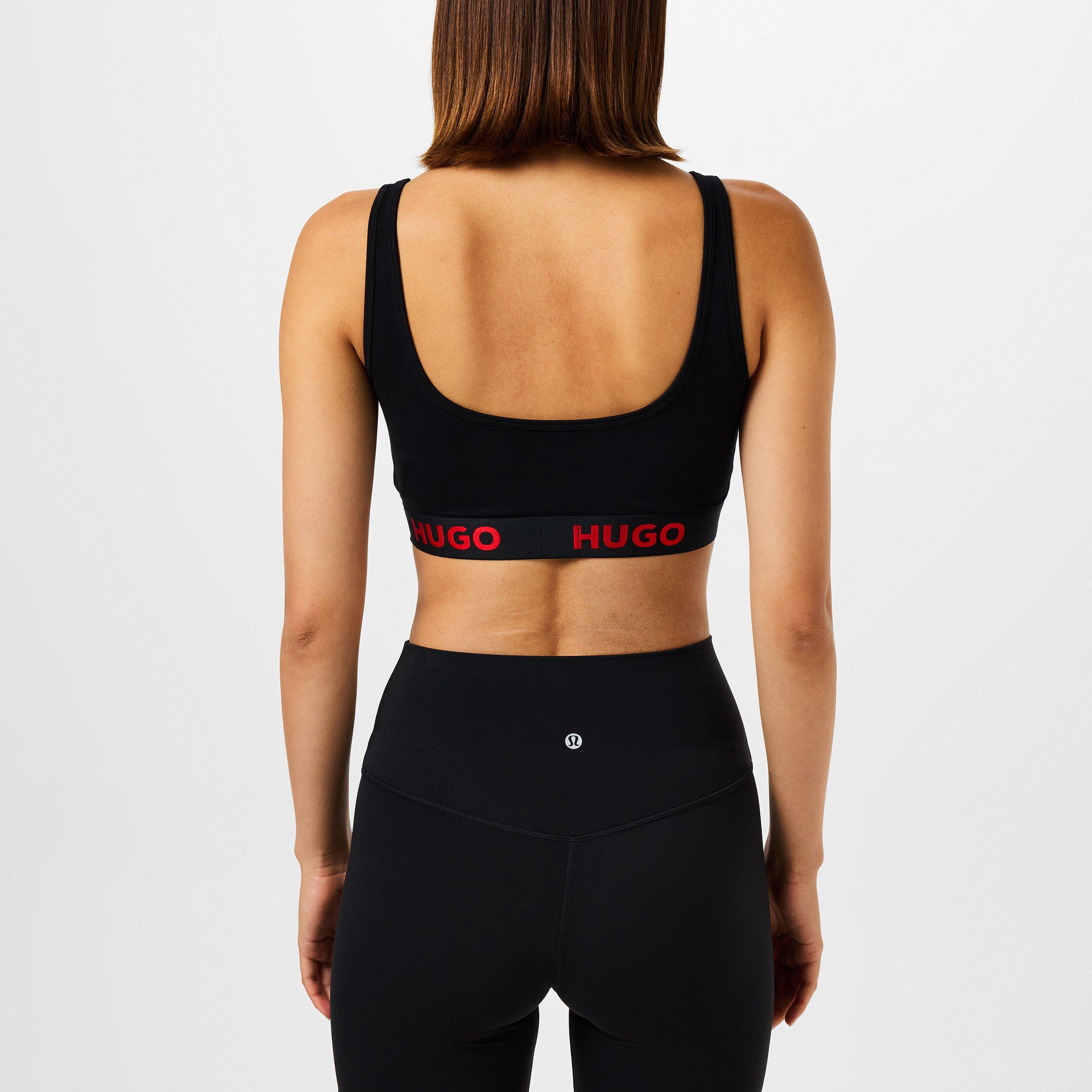 Black 001 - Hugo - Sporty Logo Bralette - 4
