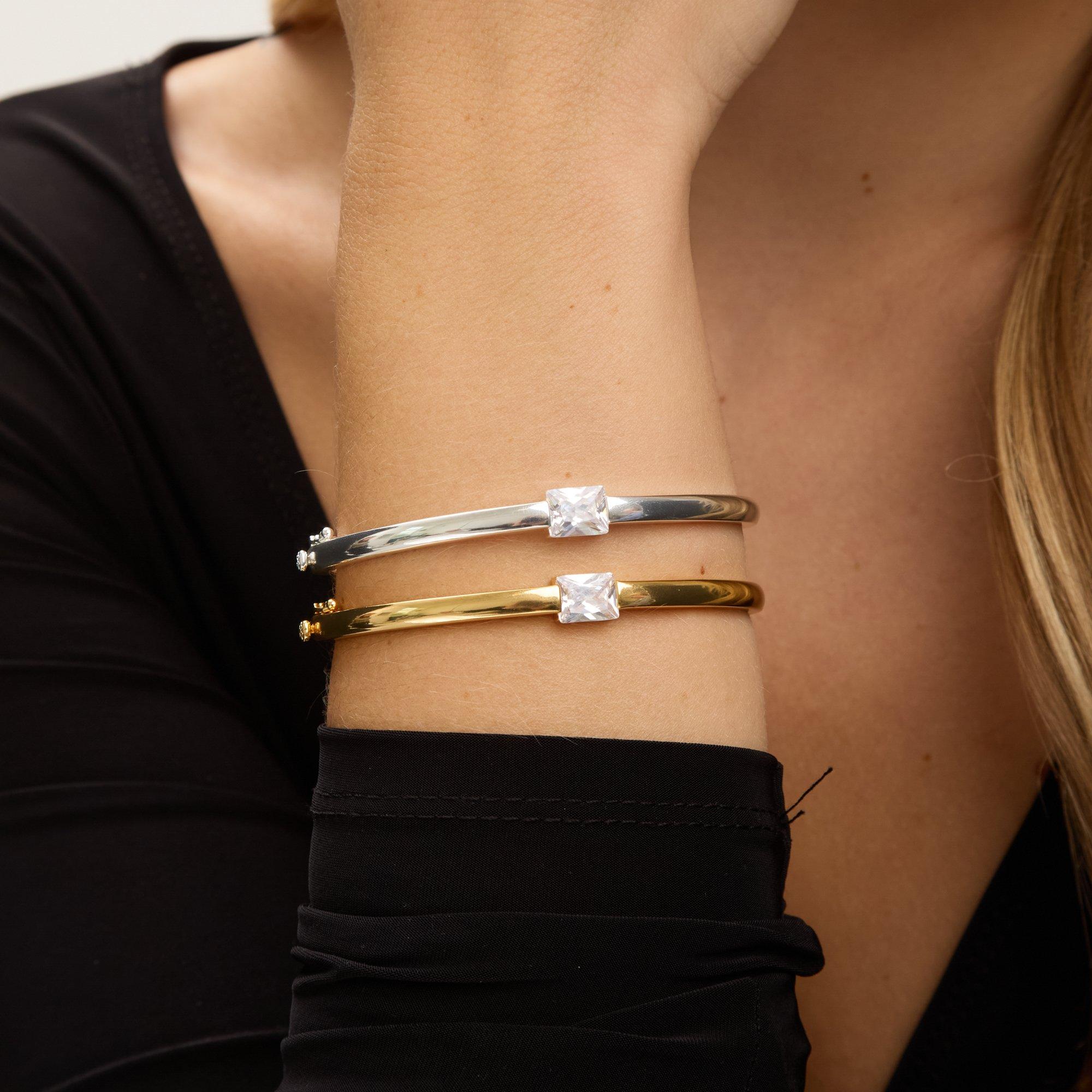 Silver - Jon Richard - Silver Plated and Cubic Zirconia Stone Bangle - 2