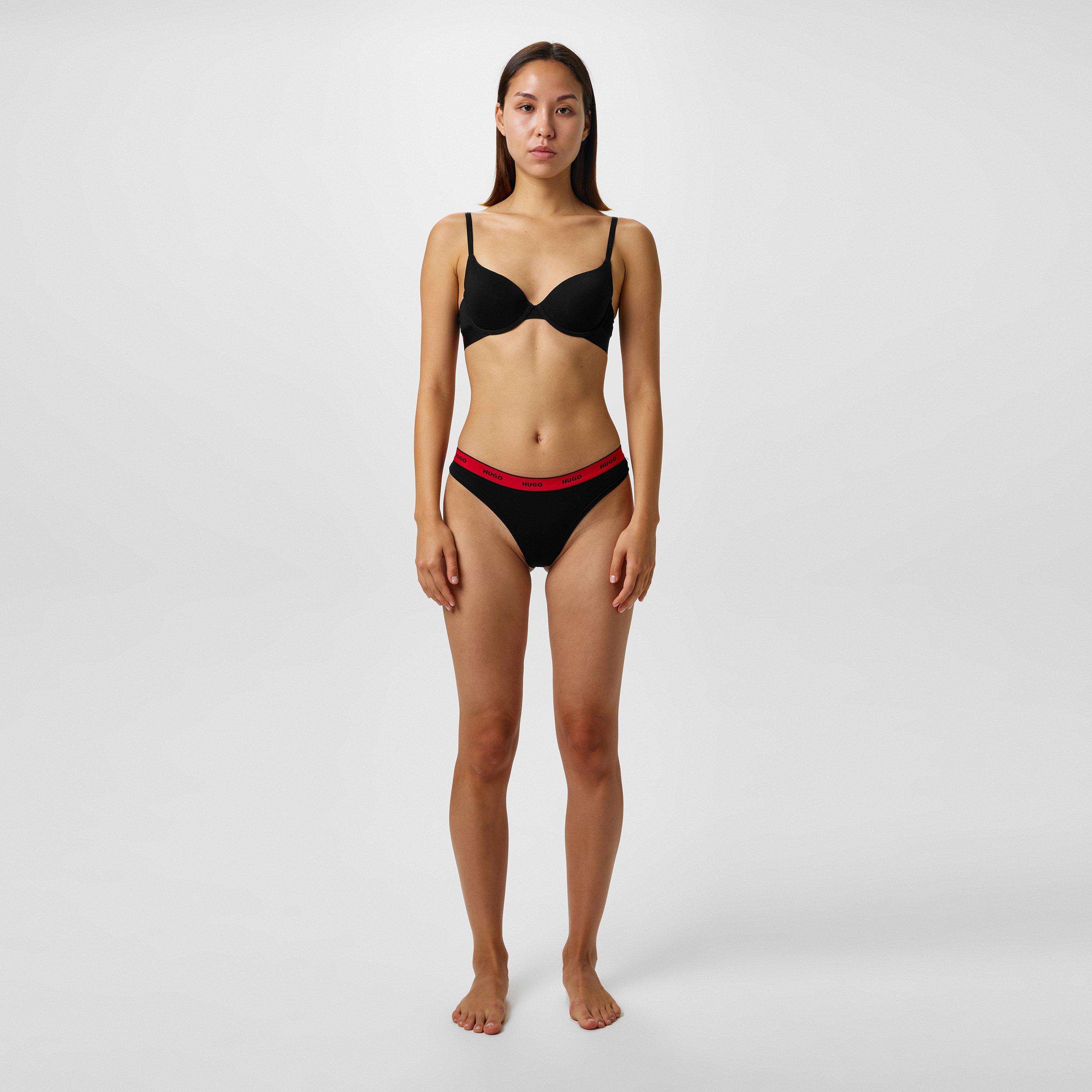 Black 001 - Hugo - Underwire Logo Bra - 3