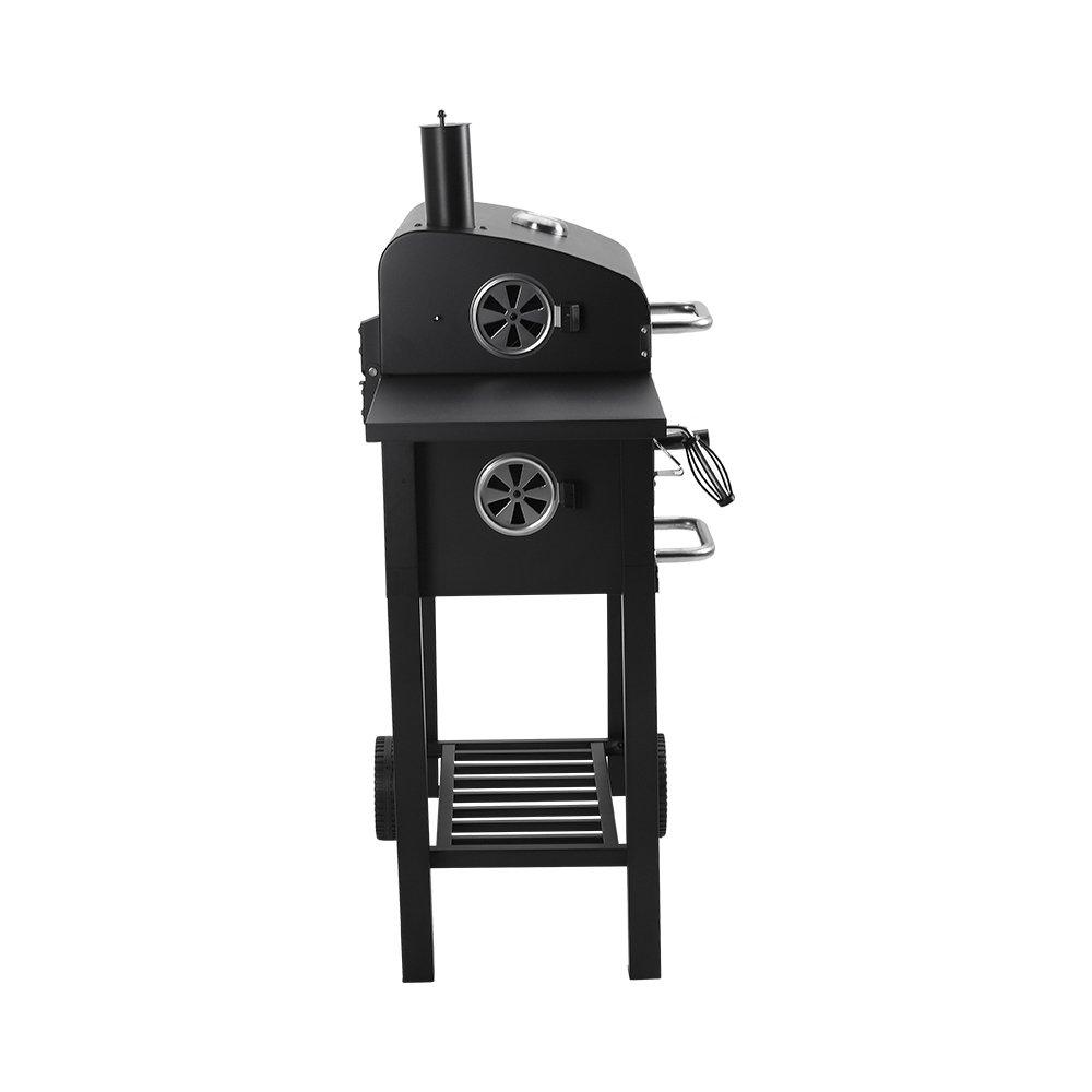 Black - Breeins - Charcoal Grill with Smoke Stack - 4