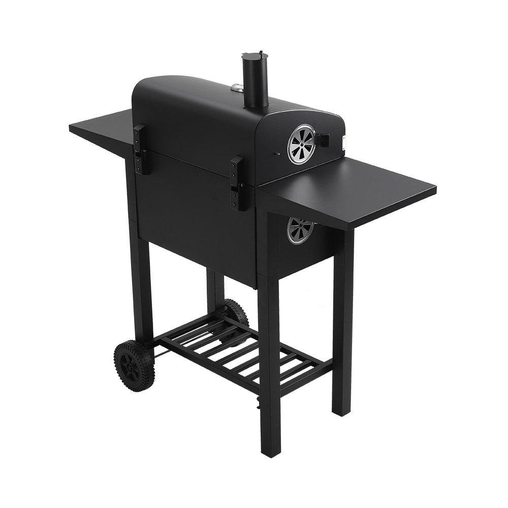 Black - Breeins - Charcoal Grill with Smoke Stack - 5