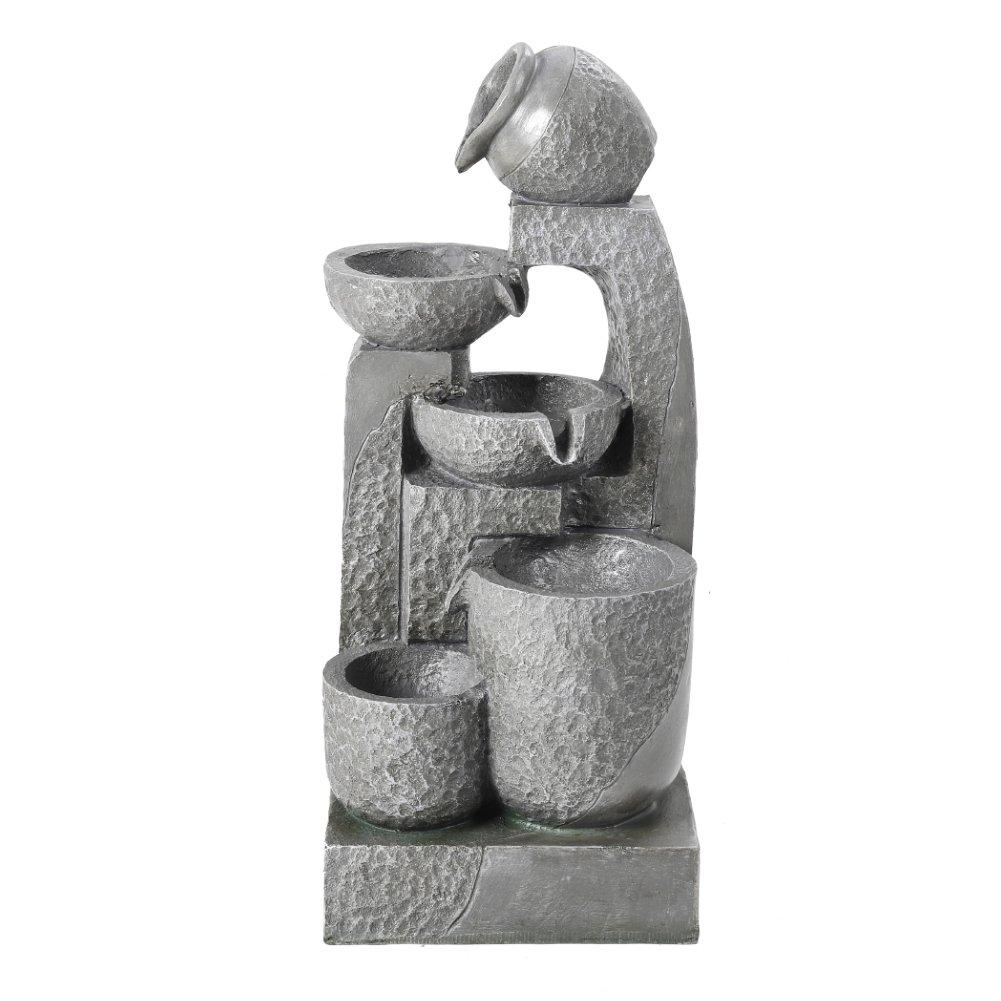 Grey - Breeins - Big Cascade Solar-powered Water Fountain - 4
