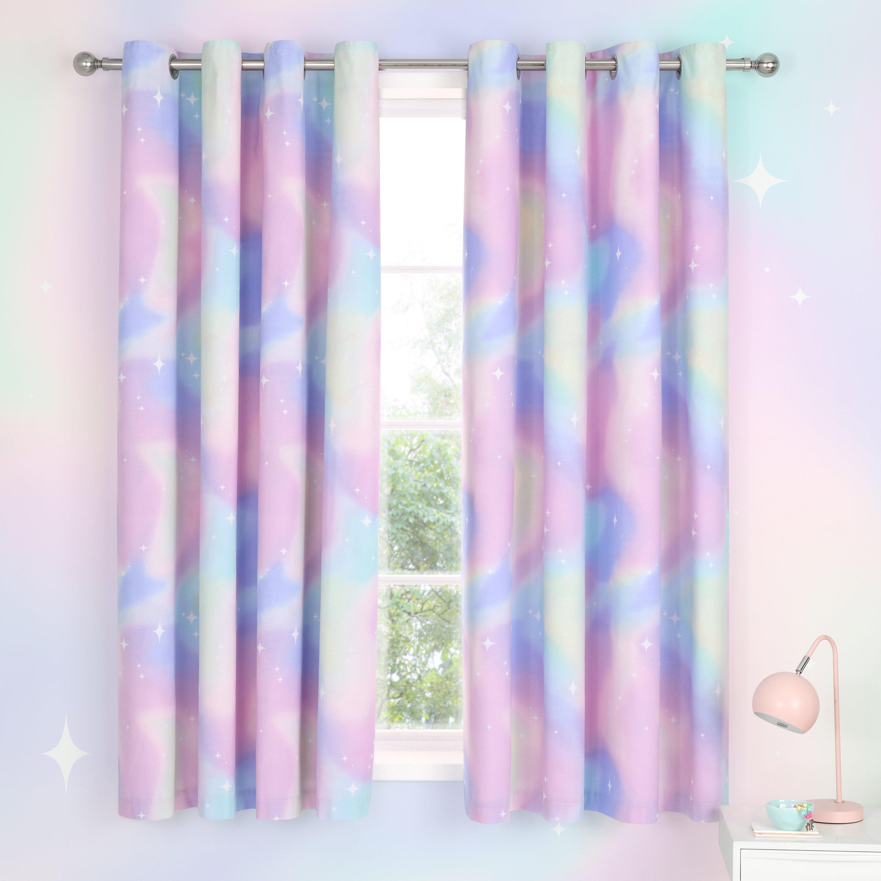 White - Catherine Lansfield - Ombre Stars Fully Reversible Eyelet Curtains - 3