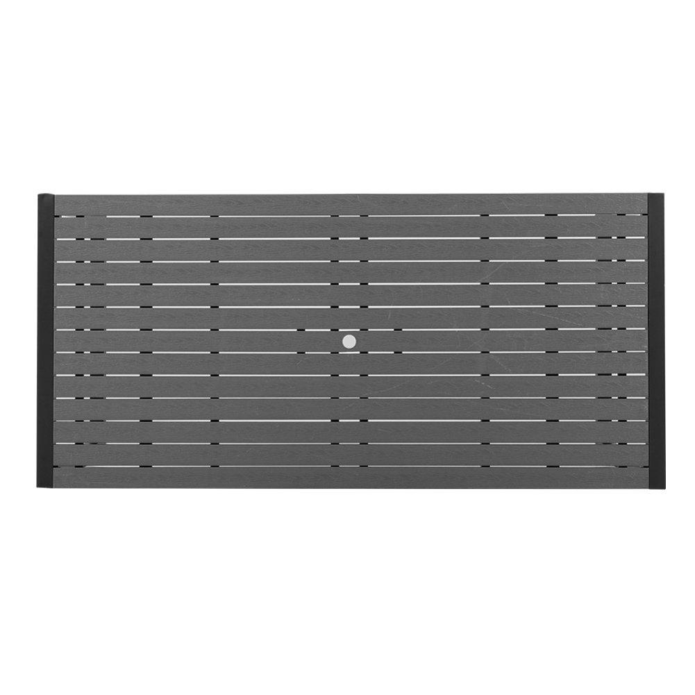 Grey - Breeins - Wooden and Metallic Table set with parasol hole - 4