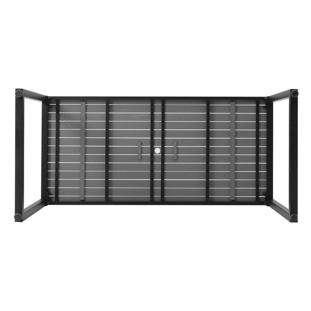 Grey - Breeins - Wooden and Metallic Table set with parasol hole - 5