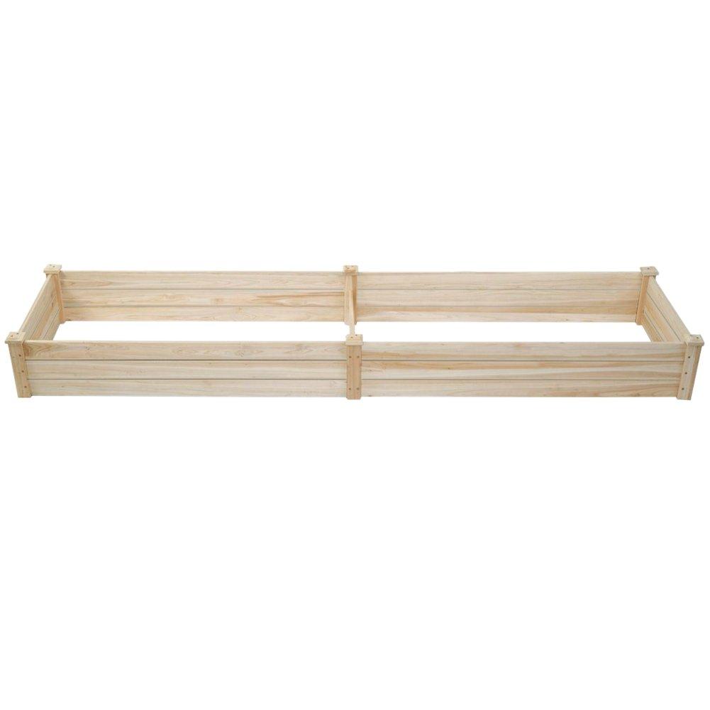 Brown - Breeins - Solid Wood Raised Garden Bed with 2 Compartments - 3