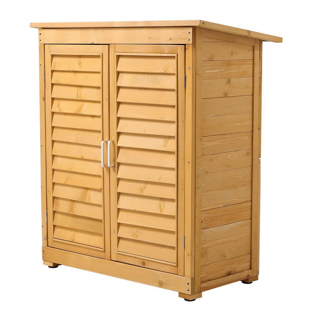 Brown - Breeins - Outdoor Solid Wood Storage Tool Shed Brown - 4