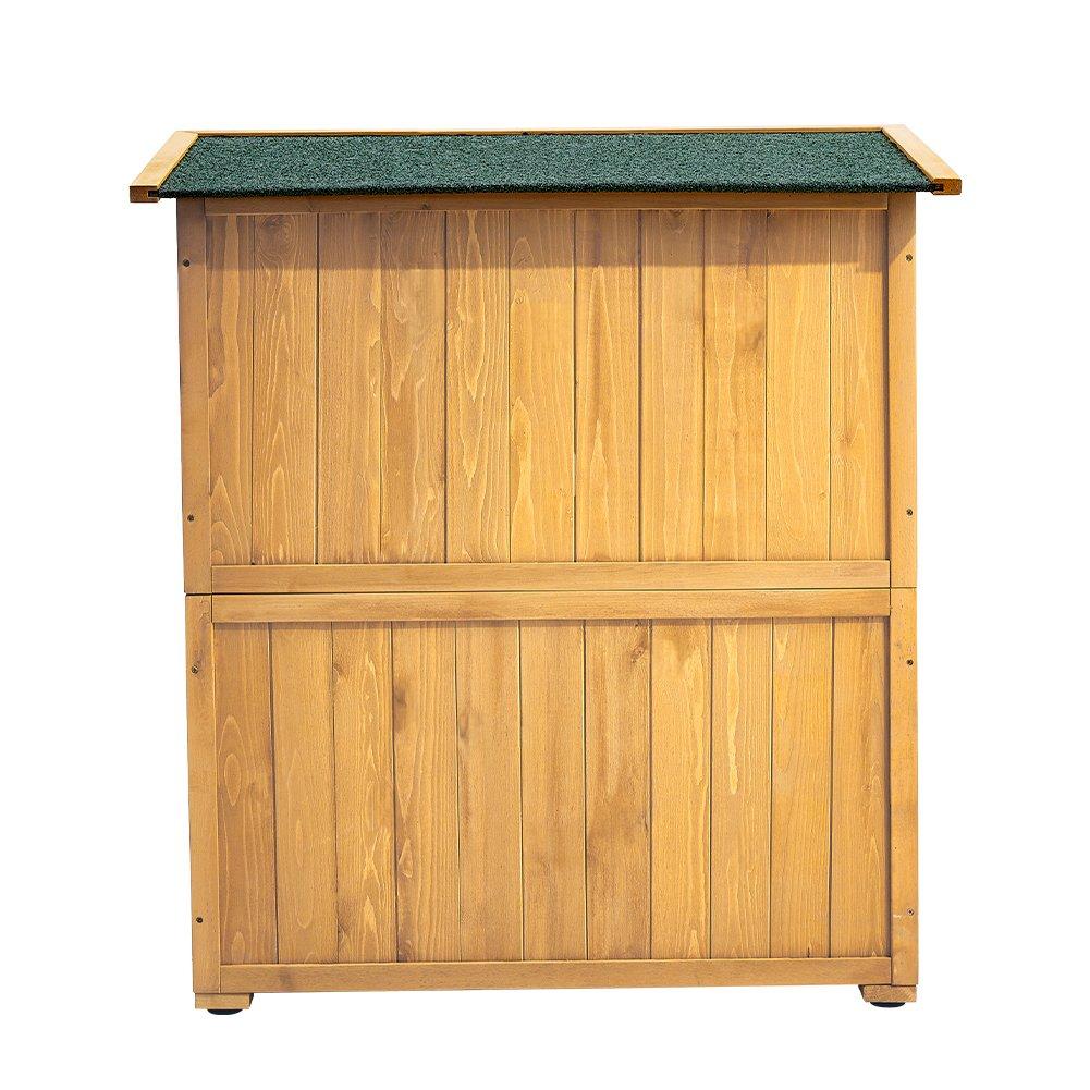 Brown - Breeins - Outdoor Solid Wood Storage Tool Shed Brown - 5