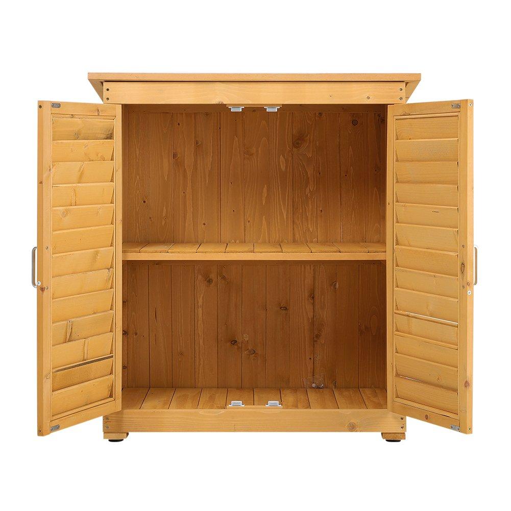 Brown - Breeins - Outdoor Solid Wood Storage Tool Shed Brown - 6