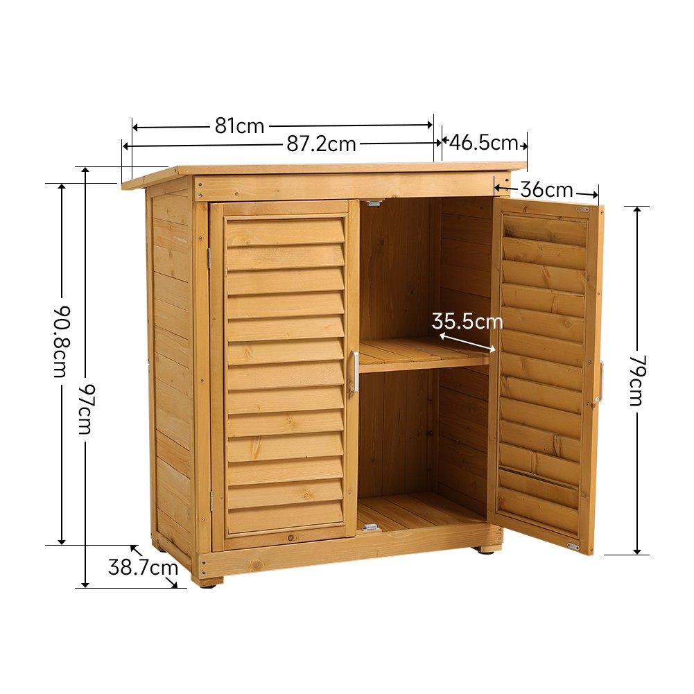 Brown - Breeins - Outdoor Solid Wood Storage Tool Shed Brown - 9
