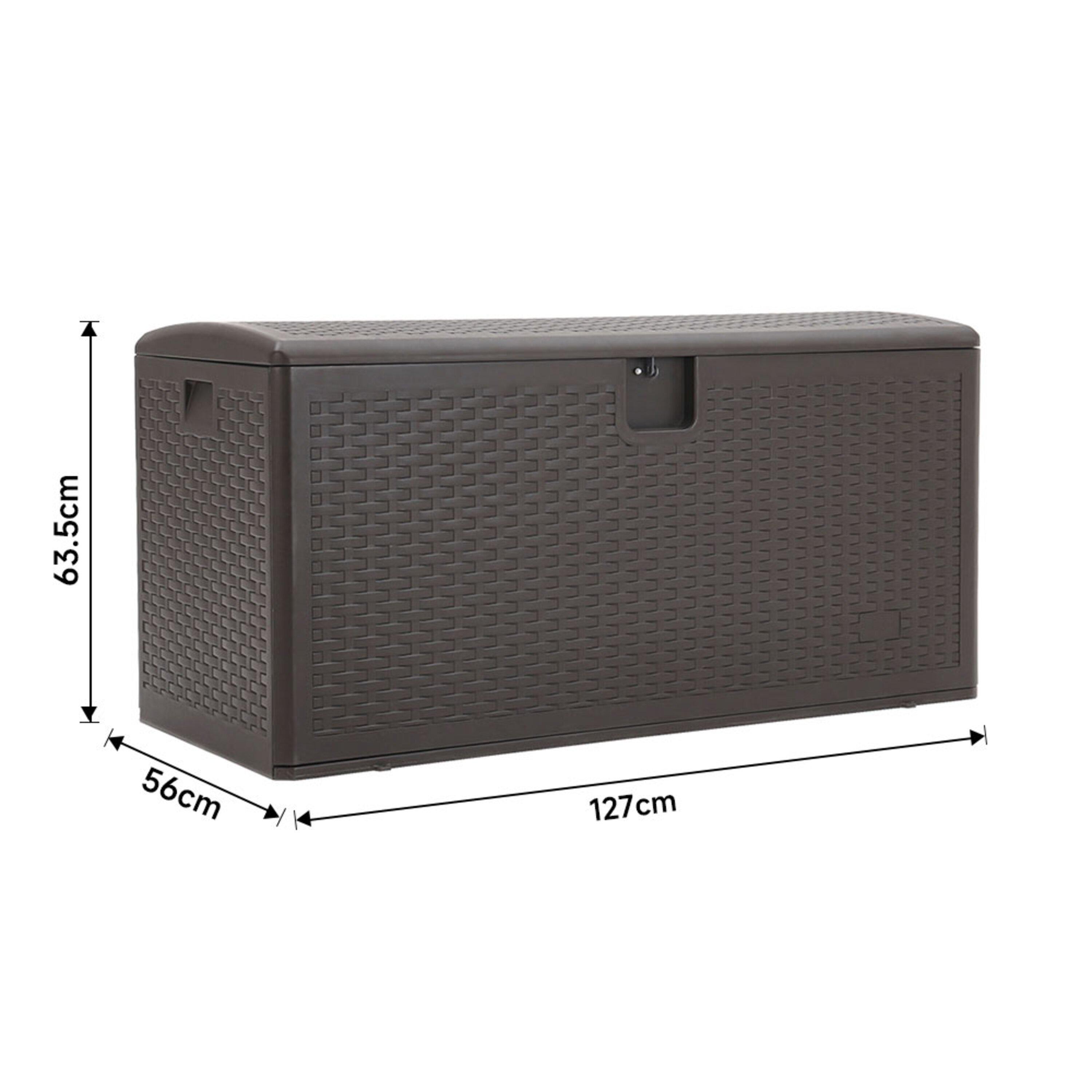 Brown - Breeins - 99-Gallon Rattan Outdoor Deck Box Brown - 12