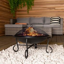 Charles Bentley 56cm Round Outdoor Garden Patio Fire Pit