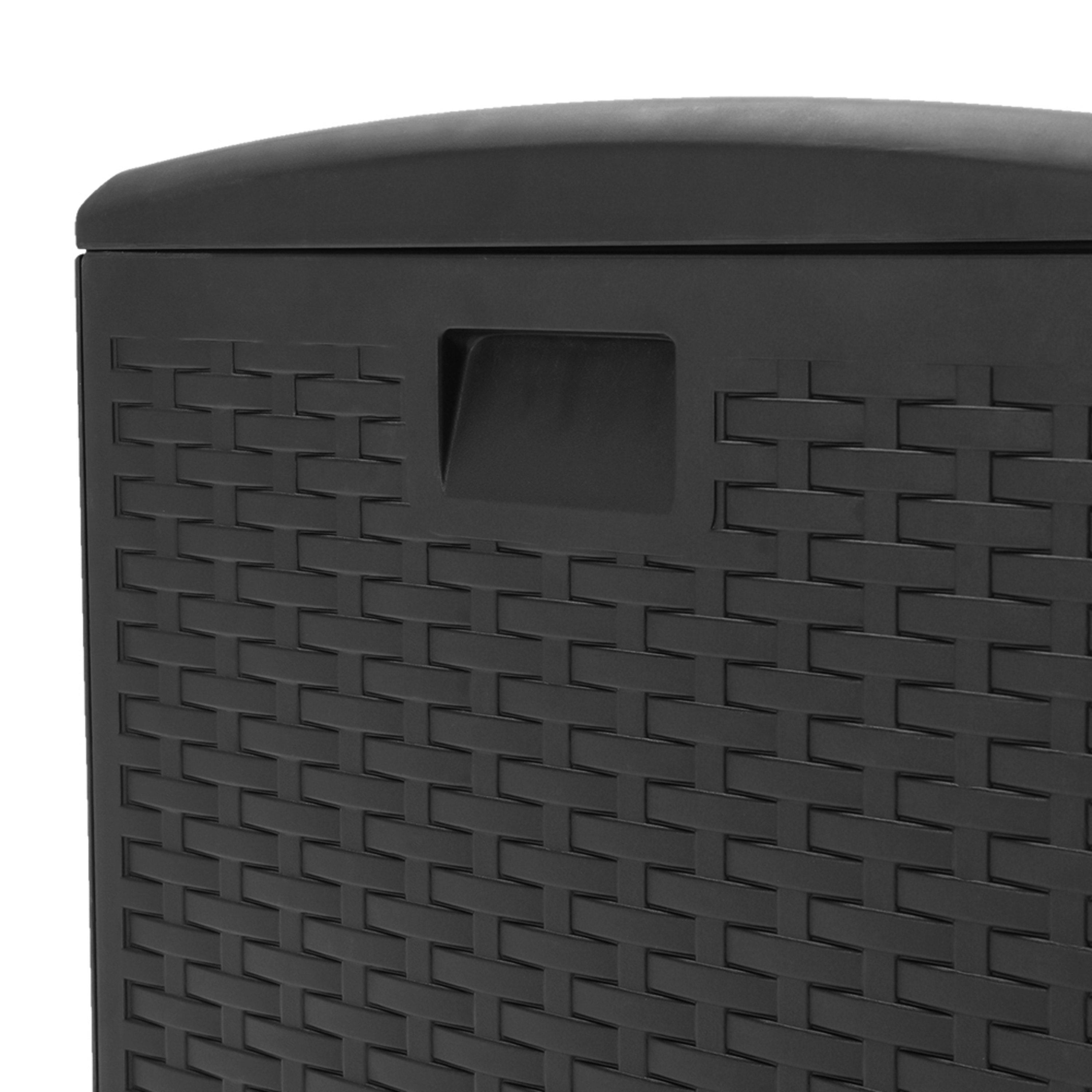 Black - Breeins - 99-Gallon Rattan Outdoor Deck Box Black - 11