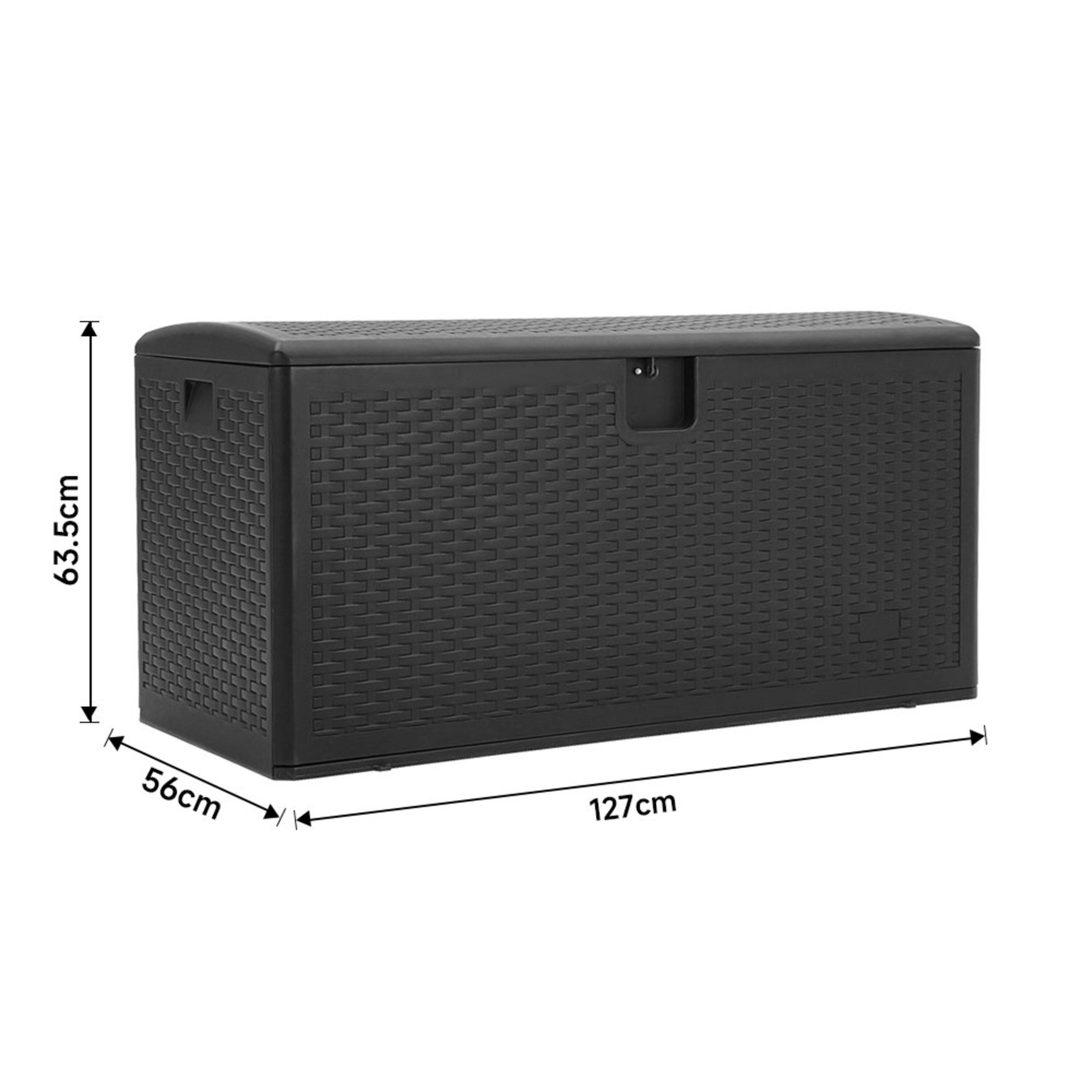 Black - Breeins - 99-Gallon Rattan Outdoor Deck Box Black - 12