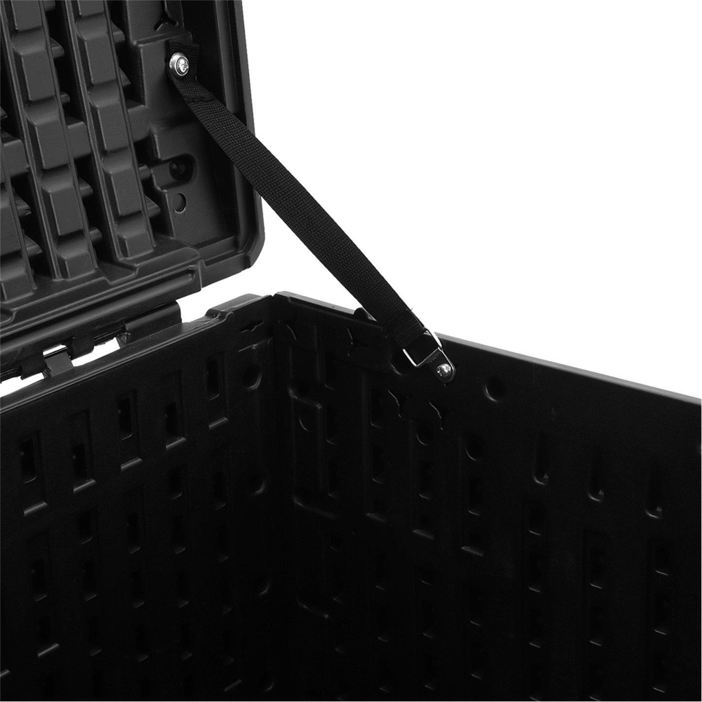 Black - Breeins - 99-Gallon Rattan Outdoor Deck Box Black - 7