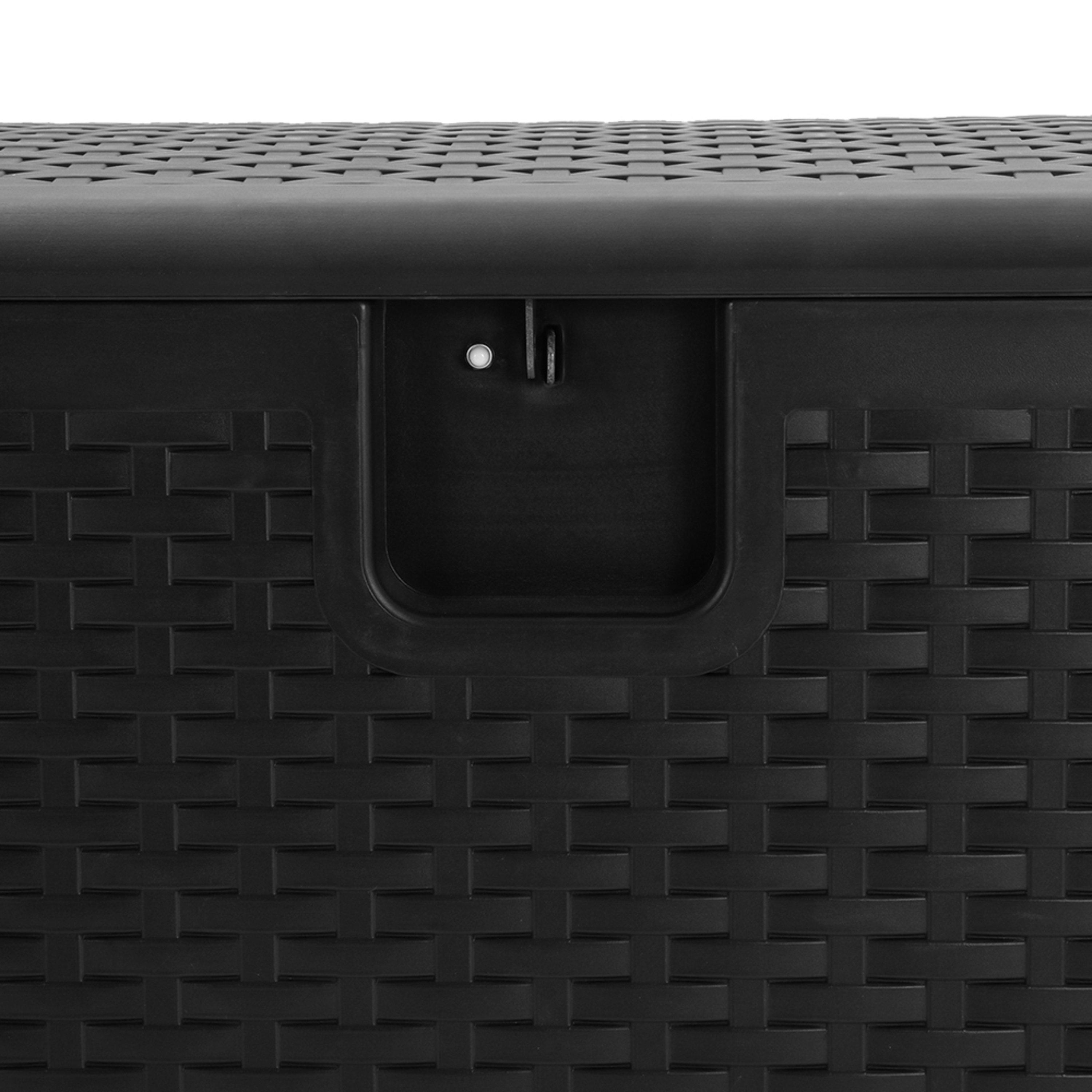 Black - Breeins - 99-Gallon Rattan Outdoor Deck Box Black - 9
