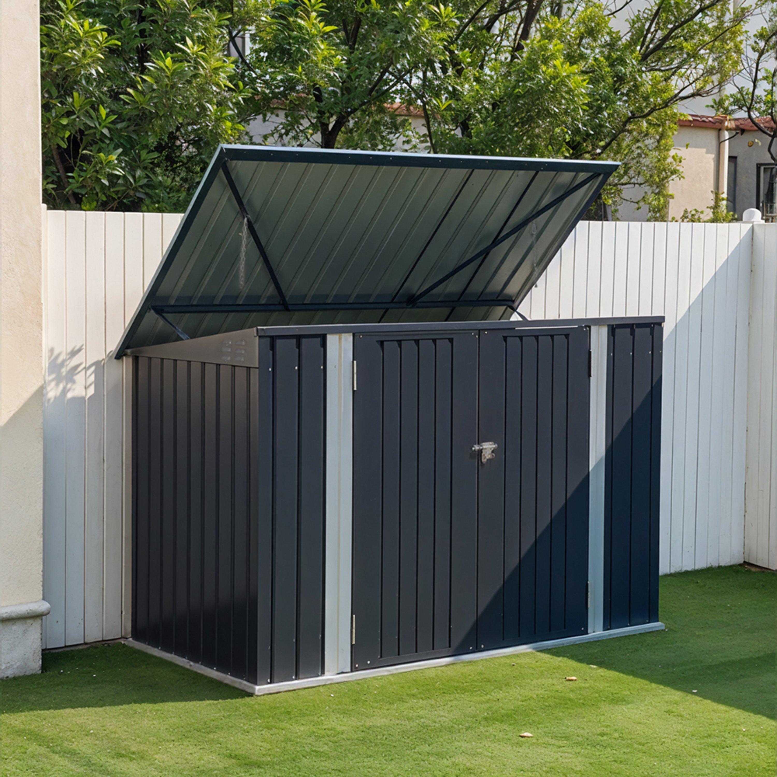 Black - Breeins - Outdoor Storage Shed for Rubbish Bin - 1