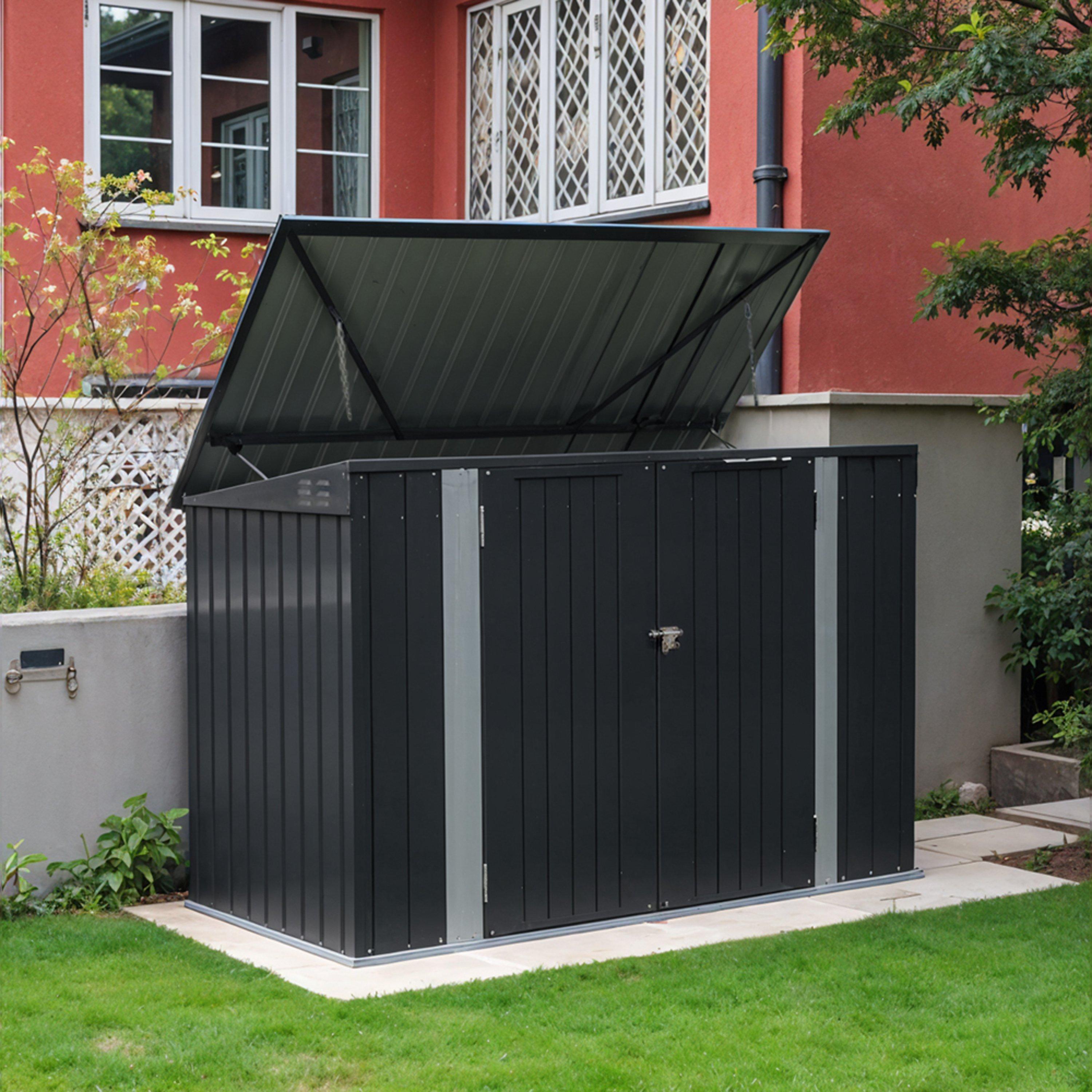 Black - Breeins - Outdoor Storage Shed for Rubbish Bin - 2