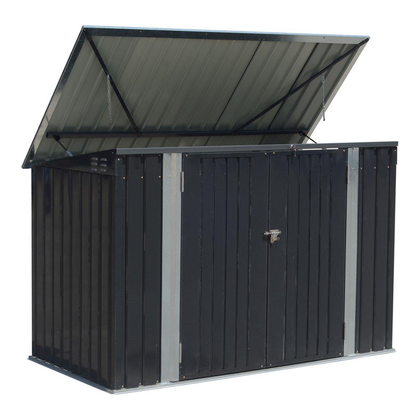 Black - Breeins - Outdoor Storage Shed for Rubbish Bin - 5
