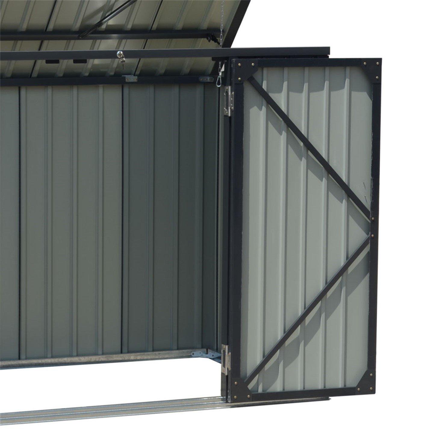 Black - Breeins - Outdoor Storage Shed for Rubbish Bin - 8