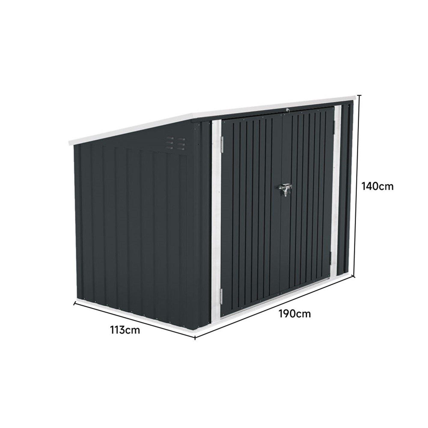 Black - Breeins - Outdoor Storage Shed for Rubbish Bin - 9