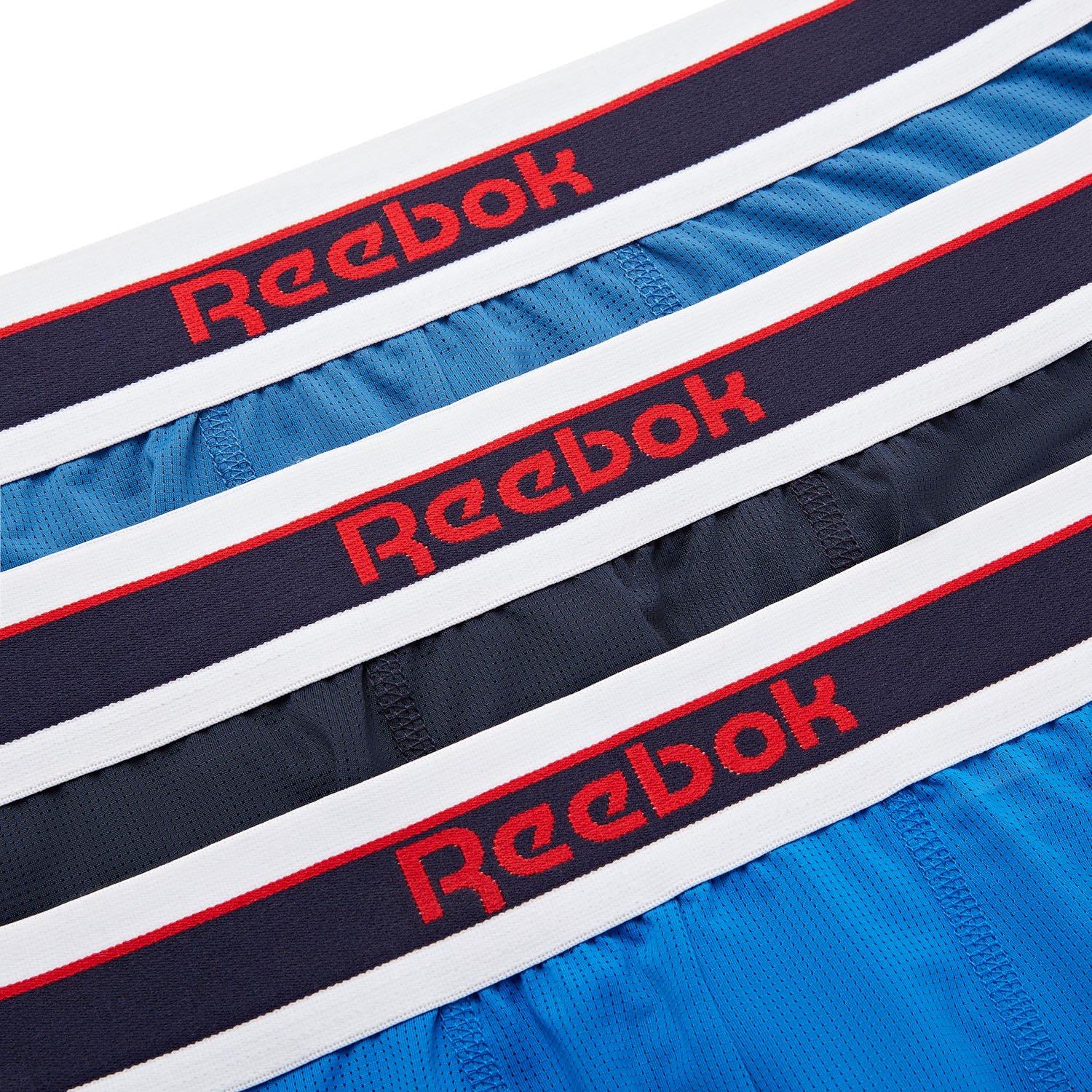 Blue/Navy - Reebok - Mens 3 pack Sports Trunks Anselm - 8