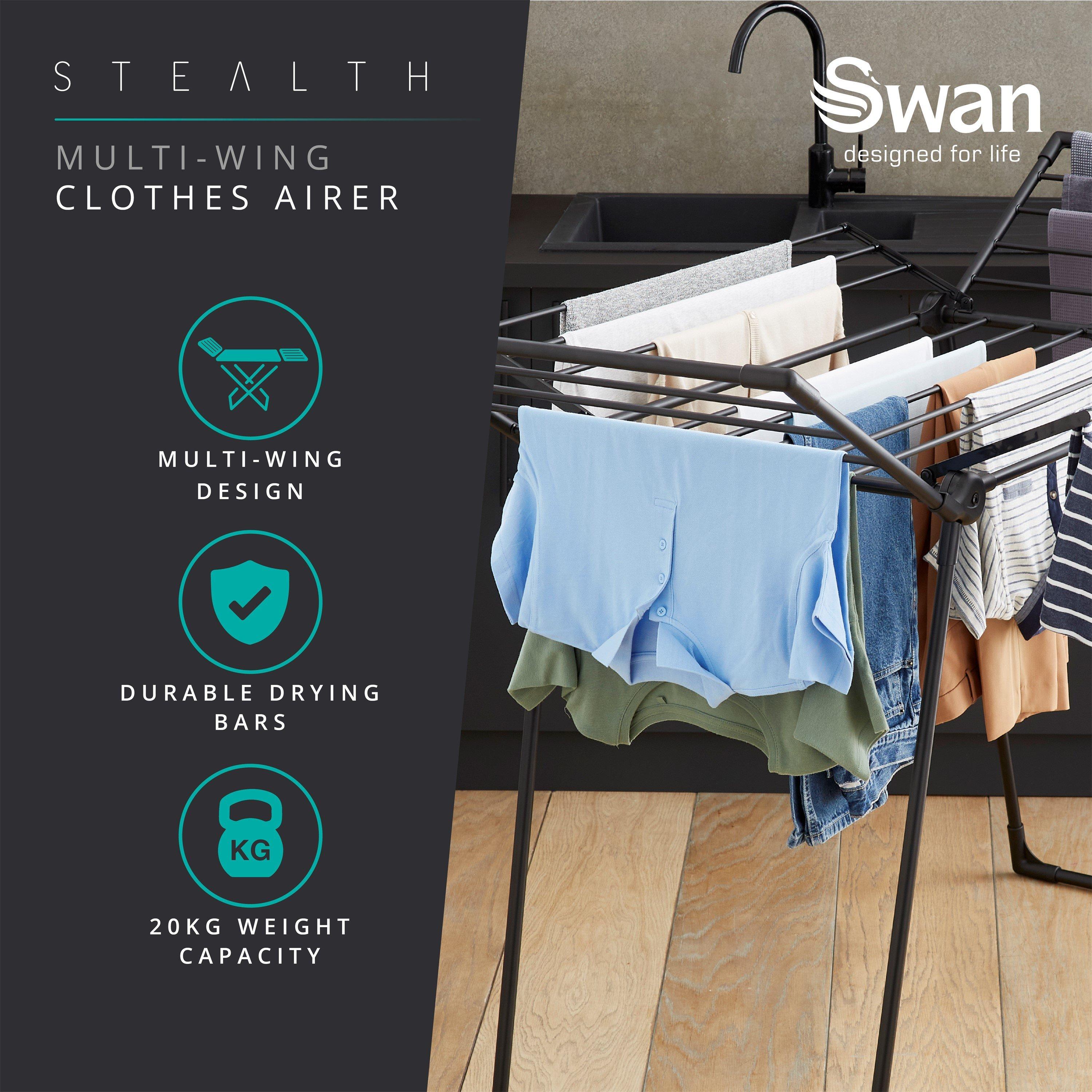 None - Swan - Stealth Multi-Wing Clothes Airer - 3