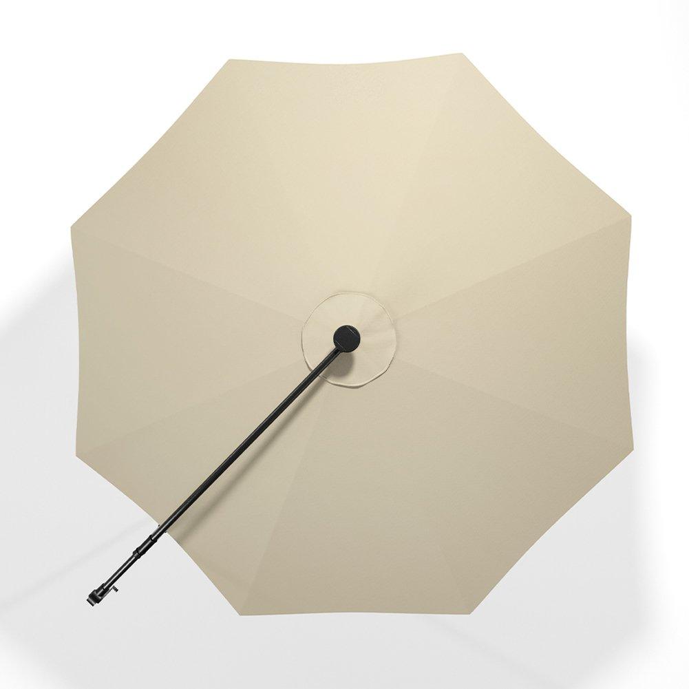 Beige - Breeins - 32 LED Lighted Parasol with Crank Beige - 8