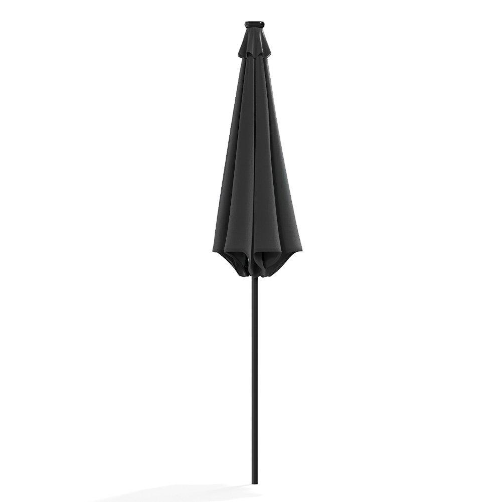 Grey - Breeins - Large Solar LED Parasol without Base Dark Grey - 5