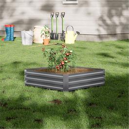 Breeins 1m Steel Square Raised Bed Planter Box Grey
