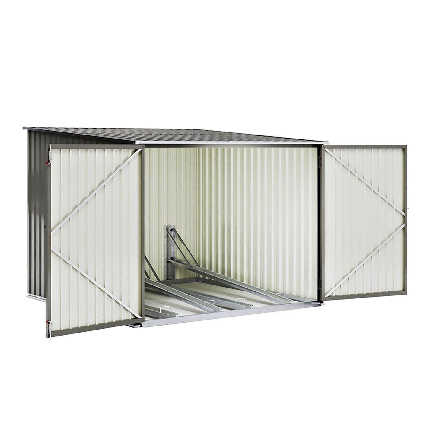 Grey - Breeins - Lockable Bike Storage Shed with Bike Racks Grey - 5