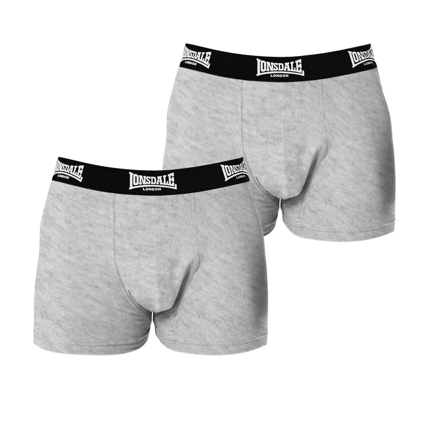 Lonsdale Men's Trunk Shorts 2 Pack - Grey - 3X Large