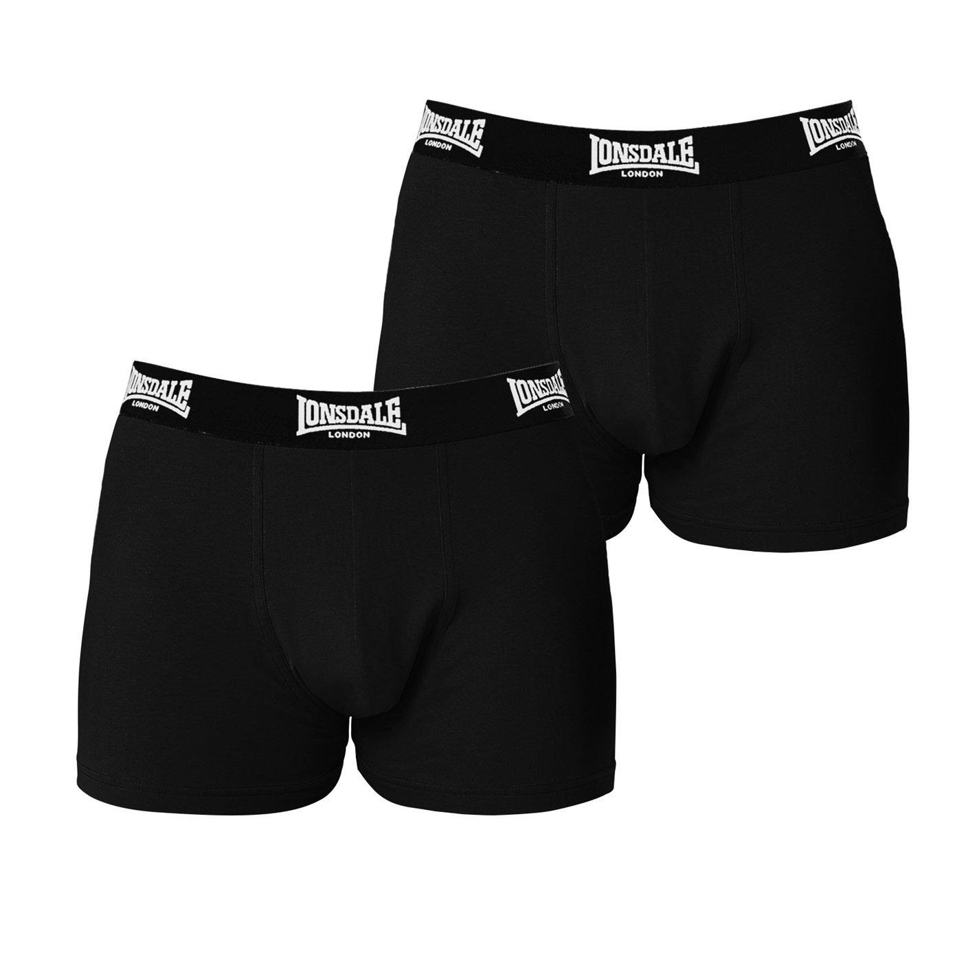 Black - Lonsdale - Lonsdale Trunk Shorts 2 Pack Mens - 1