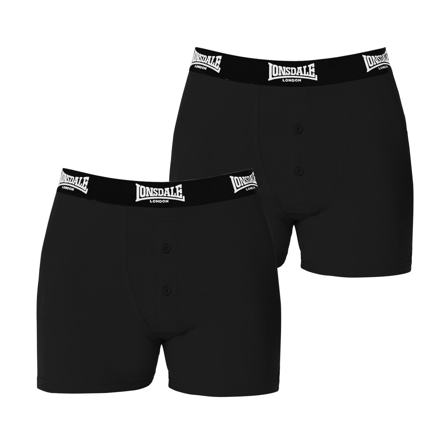 Black - Lonsdale - 2 Pack Boxer Shorts Mens - 1