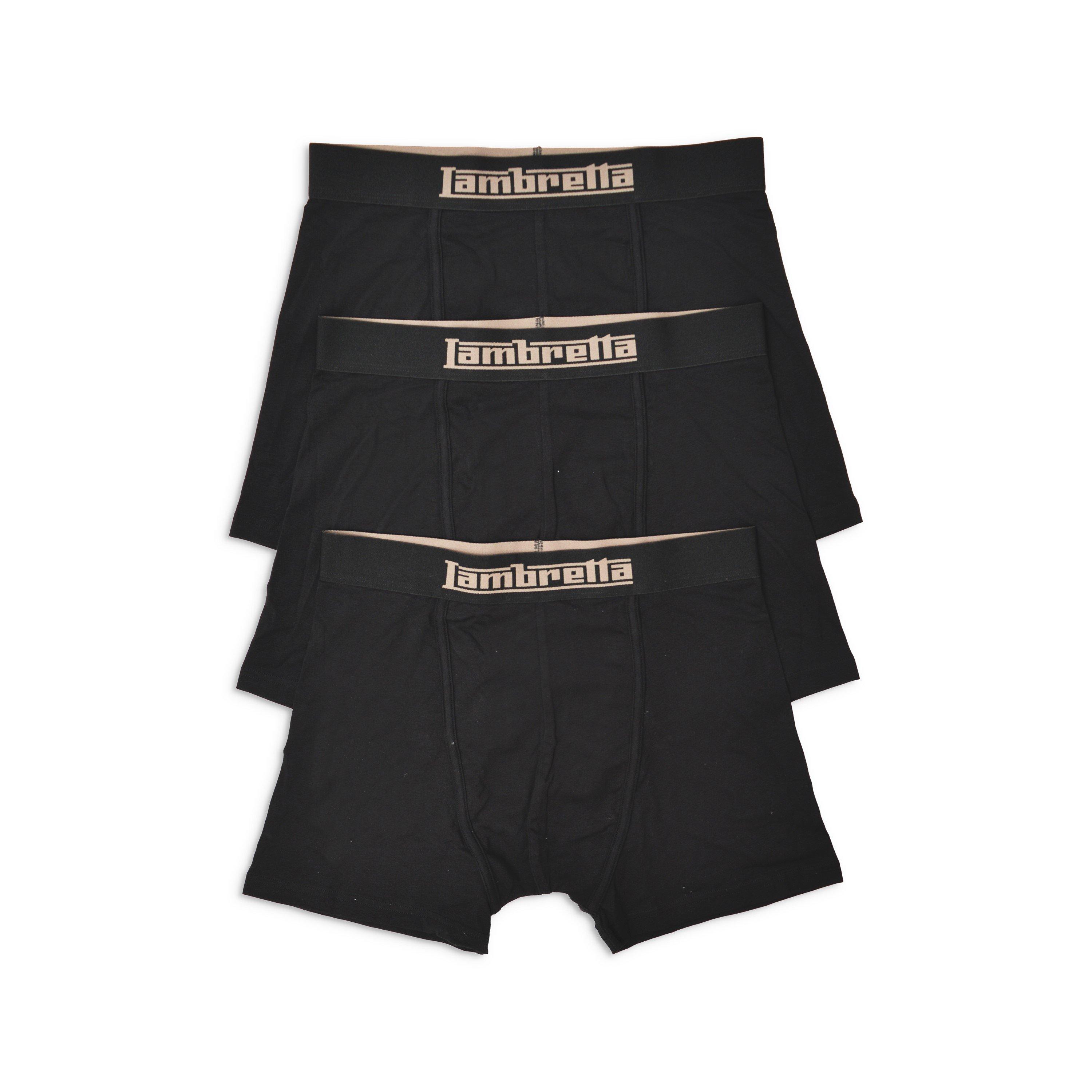 Lambretta Men's 3 Pack Boxers - Black - Small