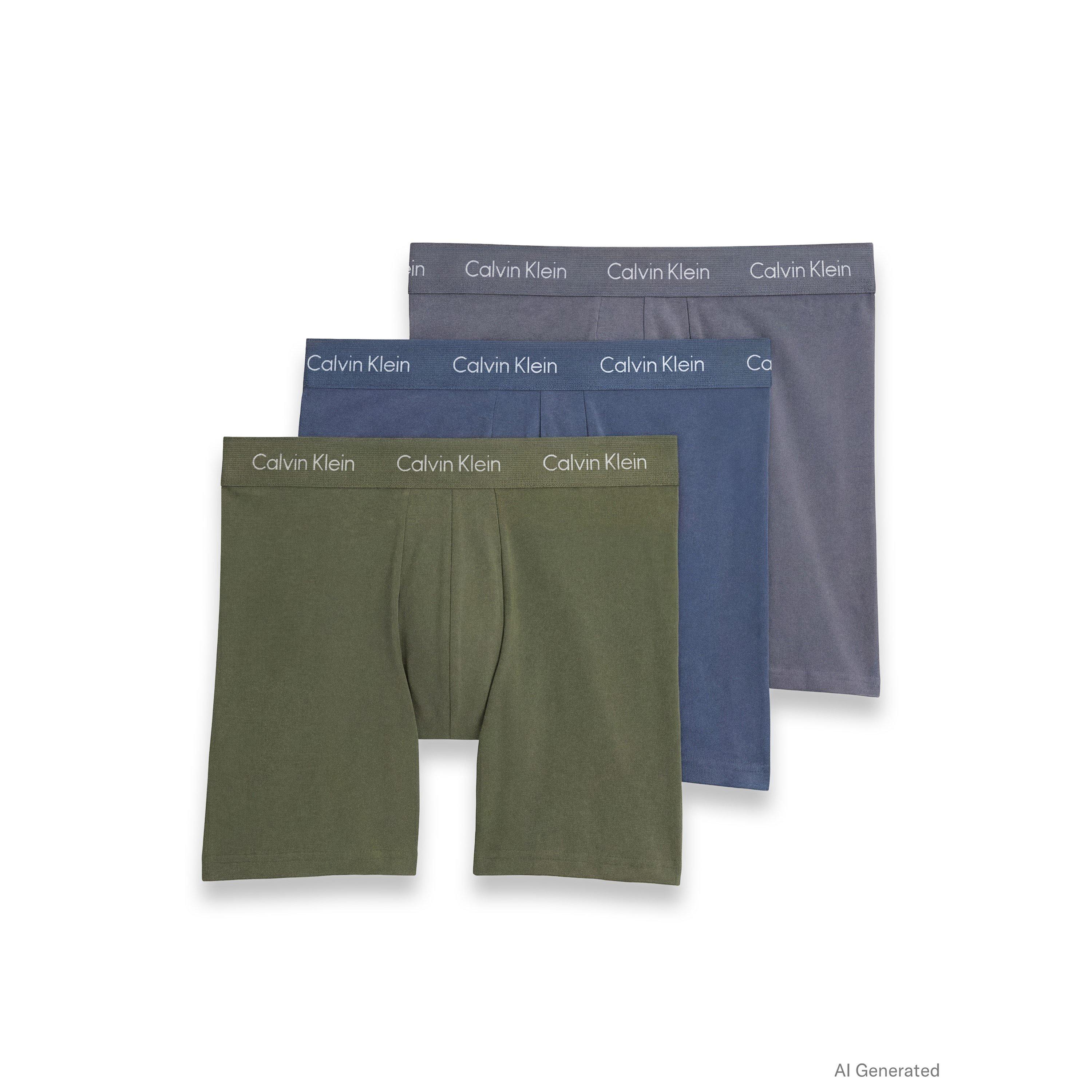 Calvin Klein CalvinKlein 3 Pack Boxer Briefs - Blu/Grn/Gry - Small