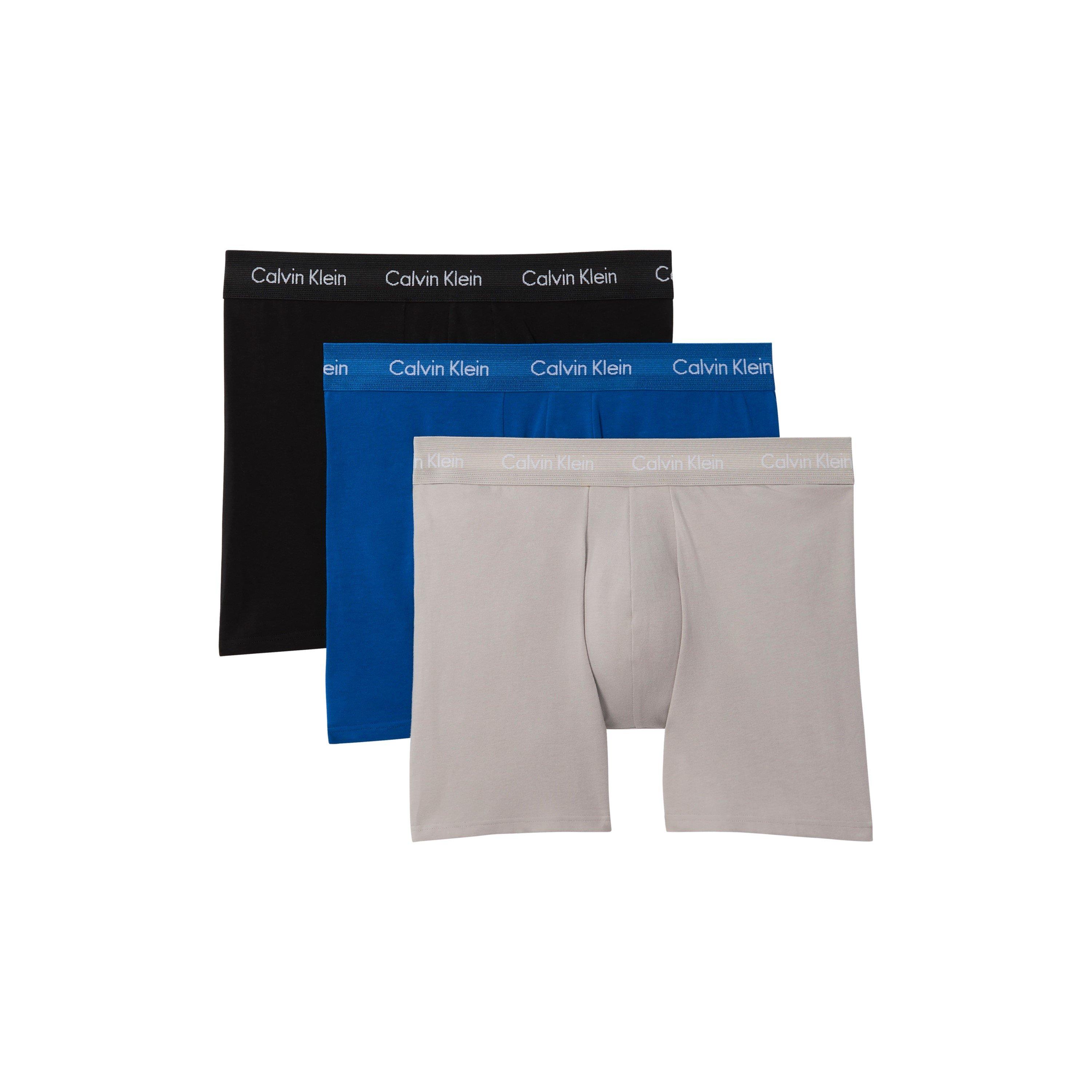 Calvin Klein CalvinKlein 3 Pack Boxer Briefs - Blk/Gry/Blu - Large