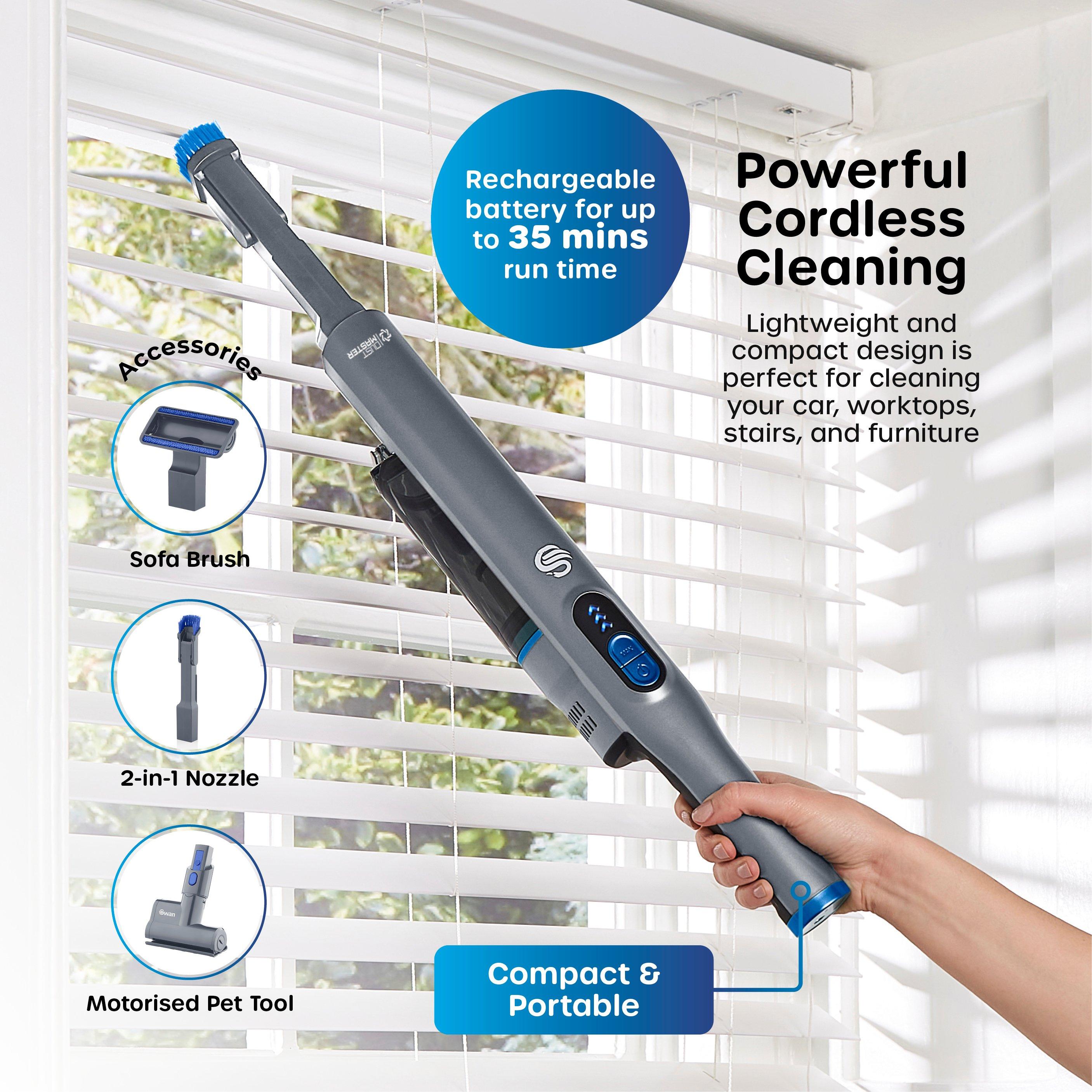 Black - Swan - Cordless Vaccum 14.8V Cobalt Blue Accents 200W Han - 3