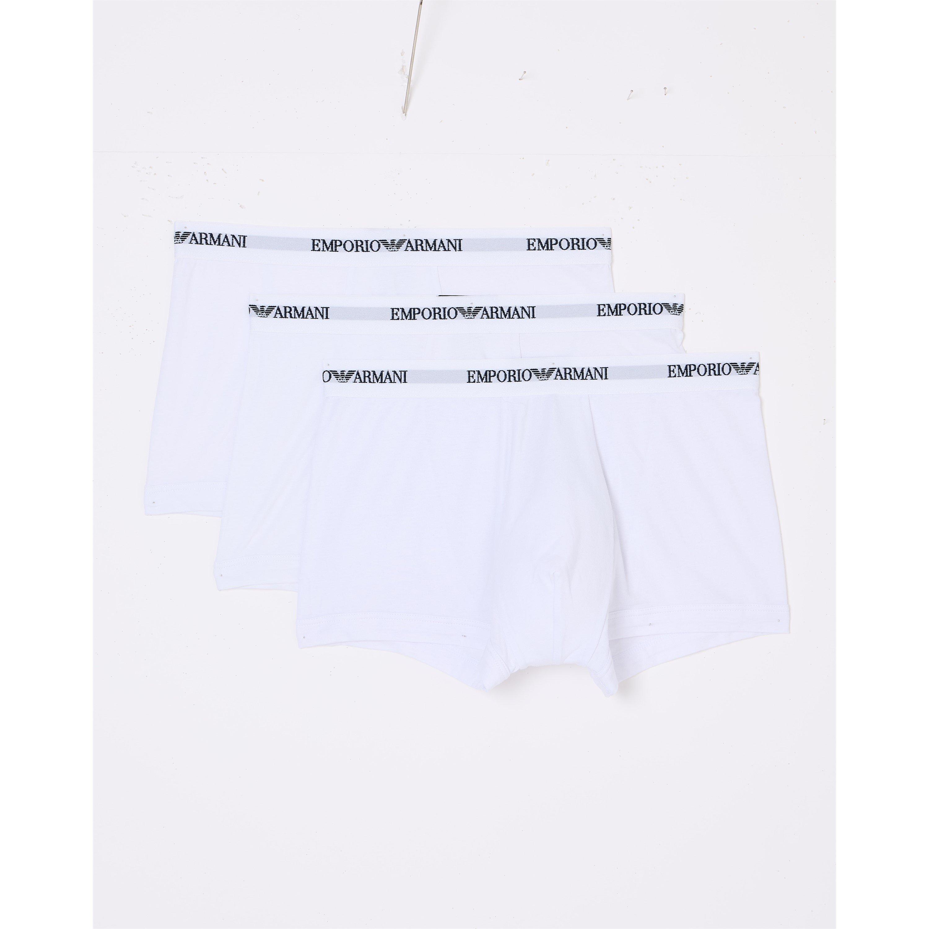 Emporio Armani Men's Core Logo Boxers 3-Pack - White M0066 - 2X Large