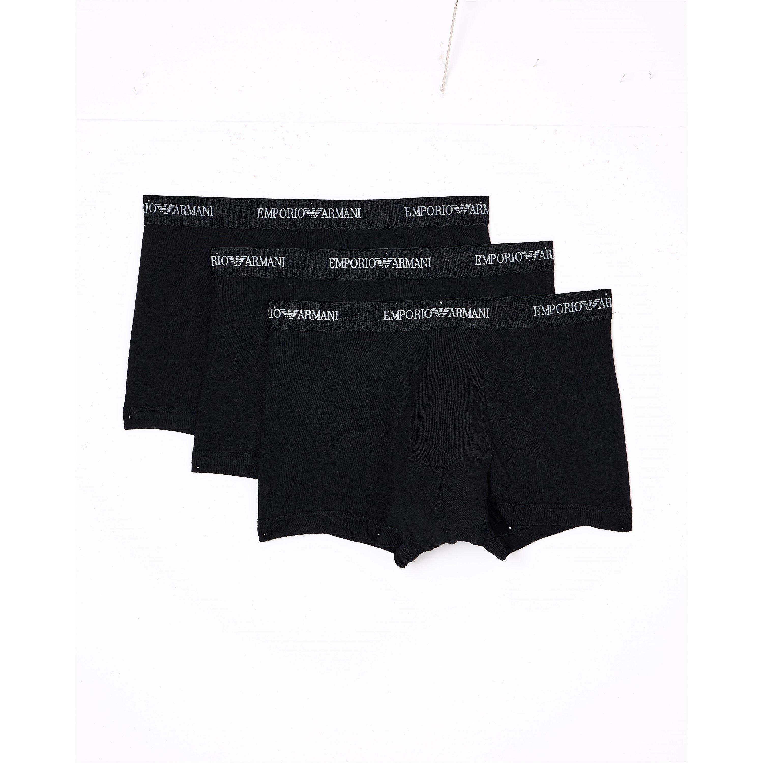 Emporio Armani Mens Core Logo Boxers 3-Pack - Black MC061 - Small