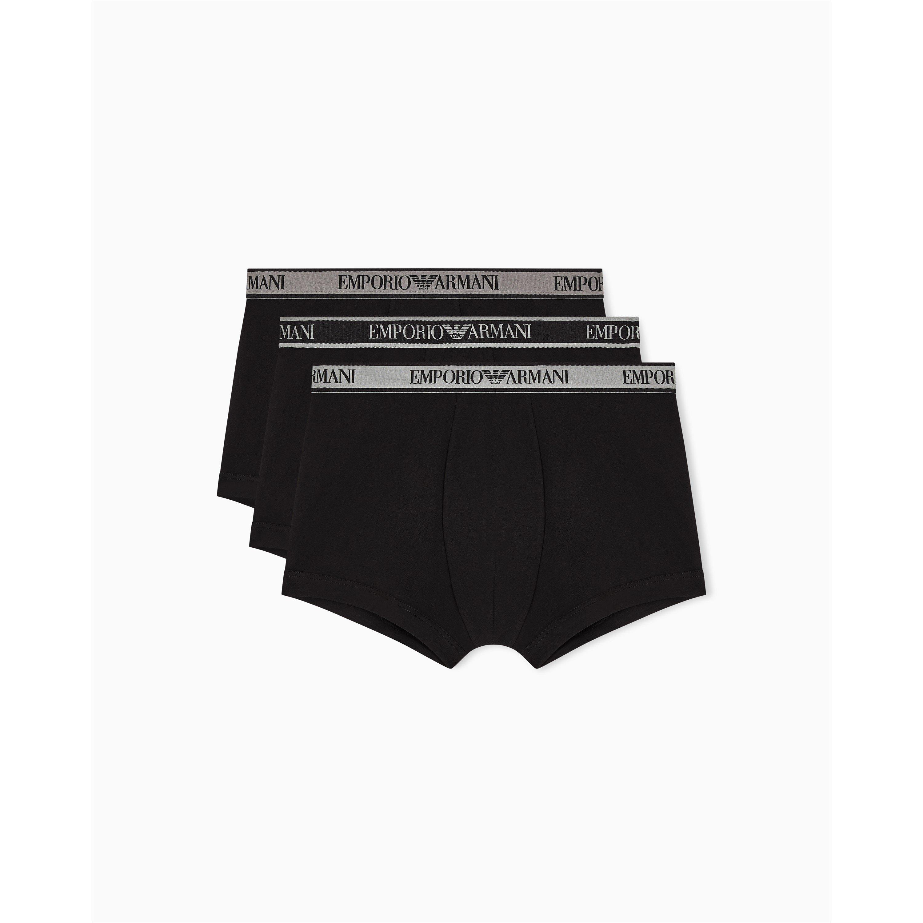 Emporio Armani Men's Core Logo Boxers 3-Pack - Black - Medium