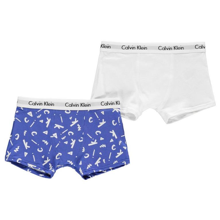 Bleu/Blanc - Calvin Klein - Calvin 2 Pack Boxer Shorts - 1