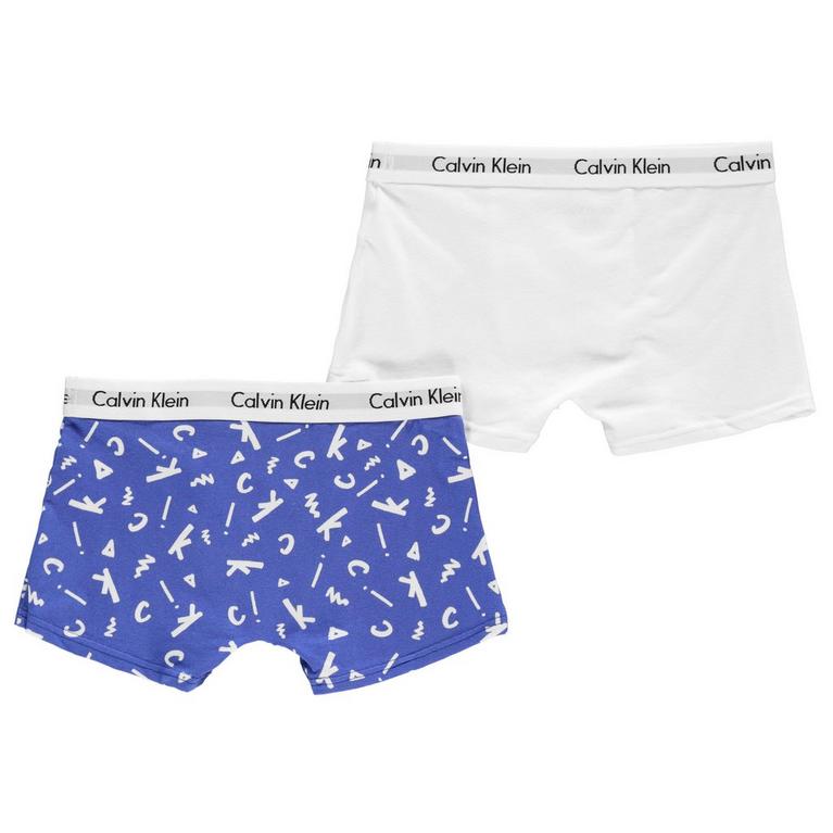 Bleu/Blanc - Calvin Klein - Calvin 2 Pack Boxer Shorts - 2