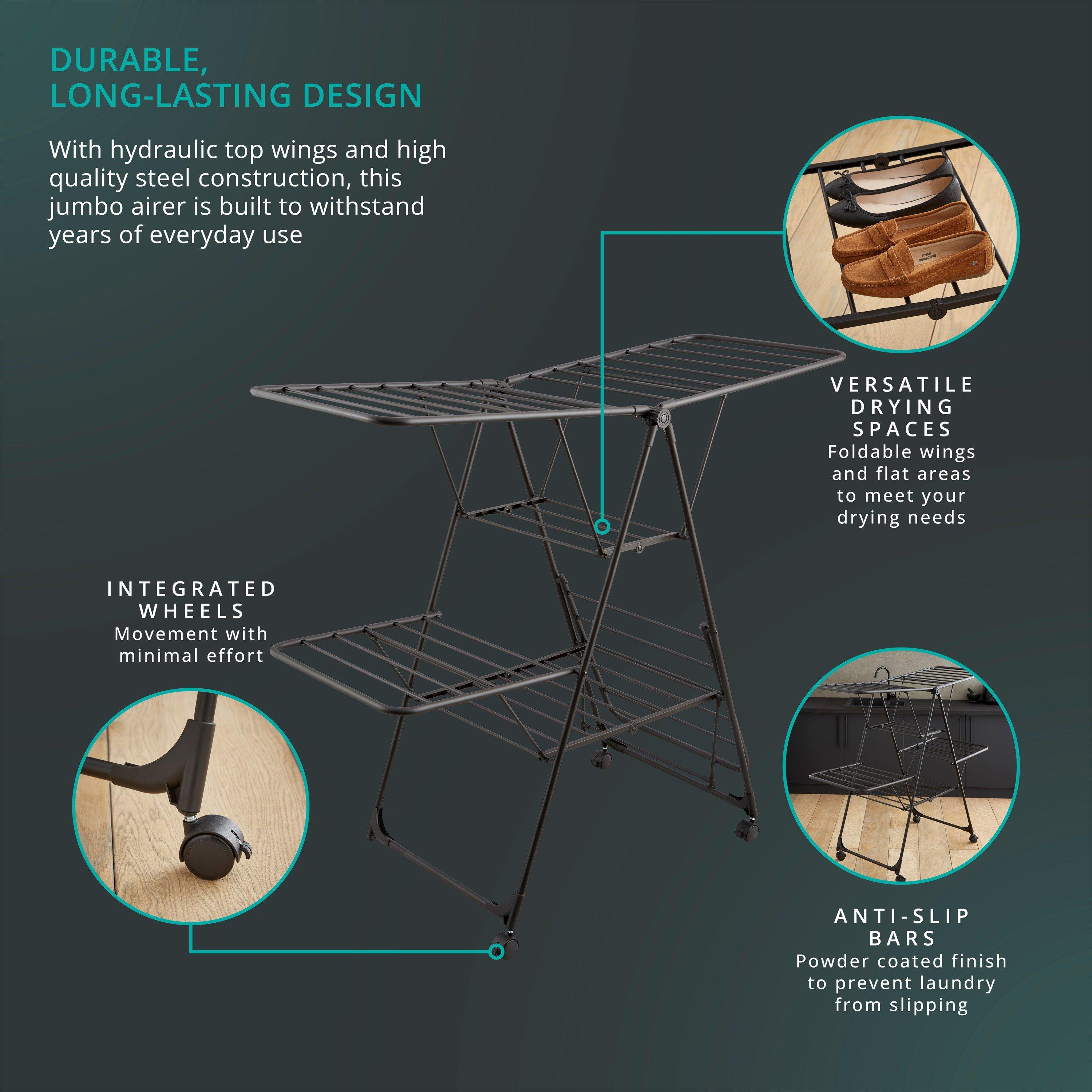 None - Swan - Stealth Jumbo Clothes Airer - 6